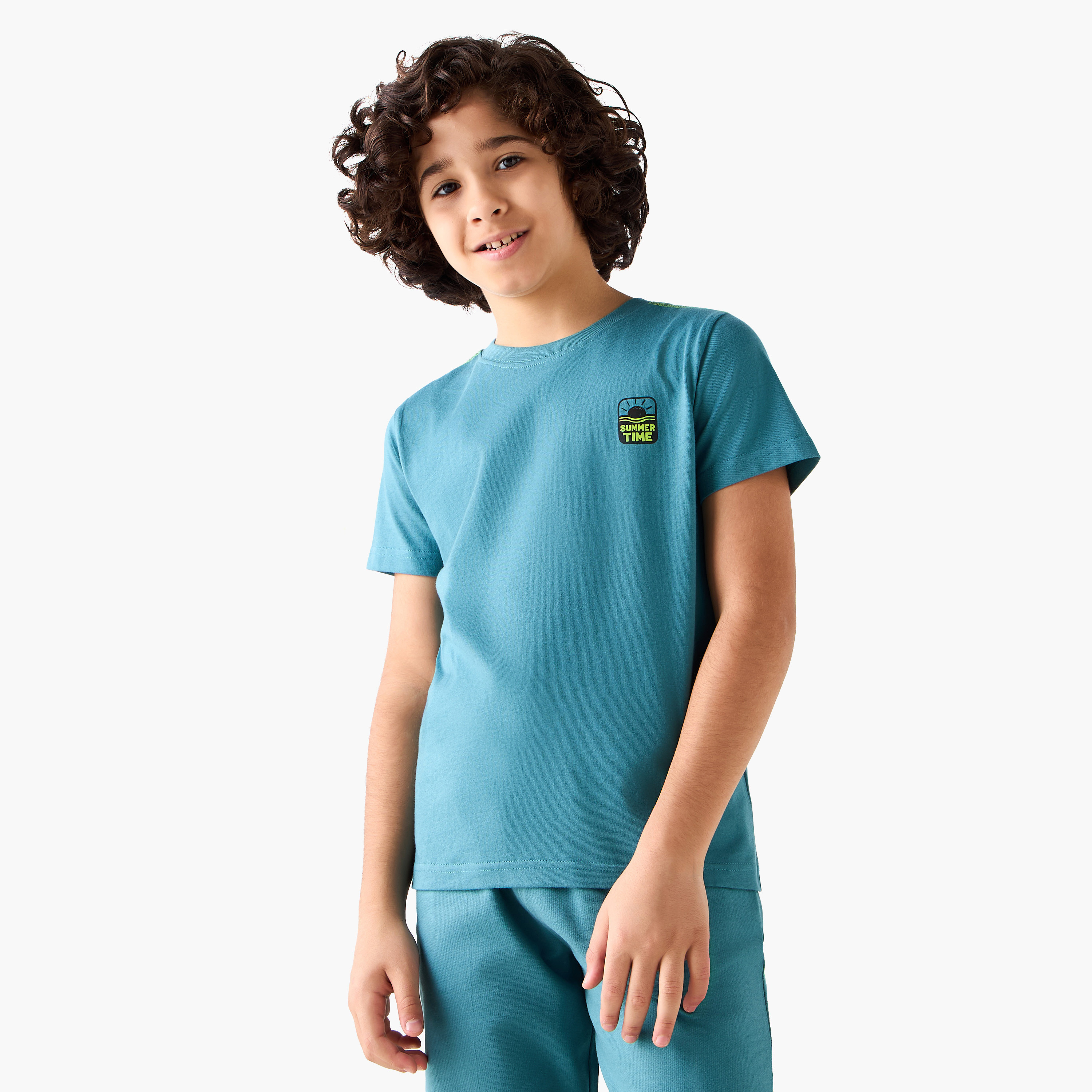 Set of 3 Juniors Crew Neck Short Sleeves T-shirts and Shorts Set with  Graphic Print-boys-clothing-setsandcoords-image-5