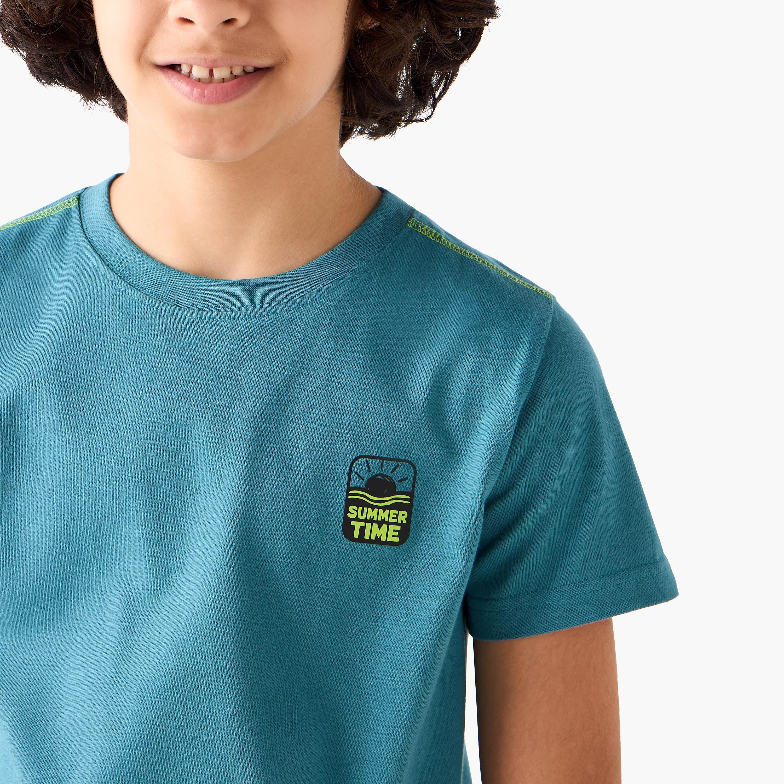 Set of 3 Juniors Crew Neck Short Sleeves T-shirts and Shorts Set with  Graphic Print-boys-clothing-setsandcoords-image-7
