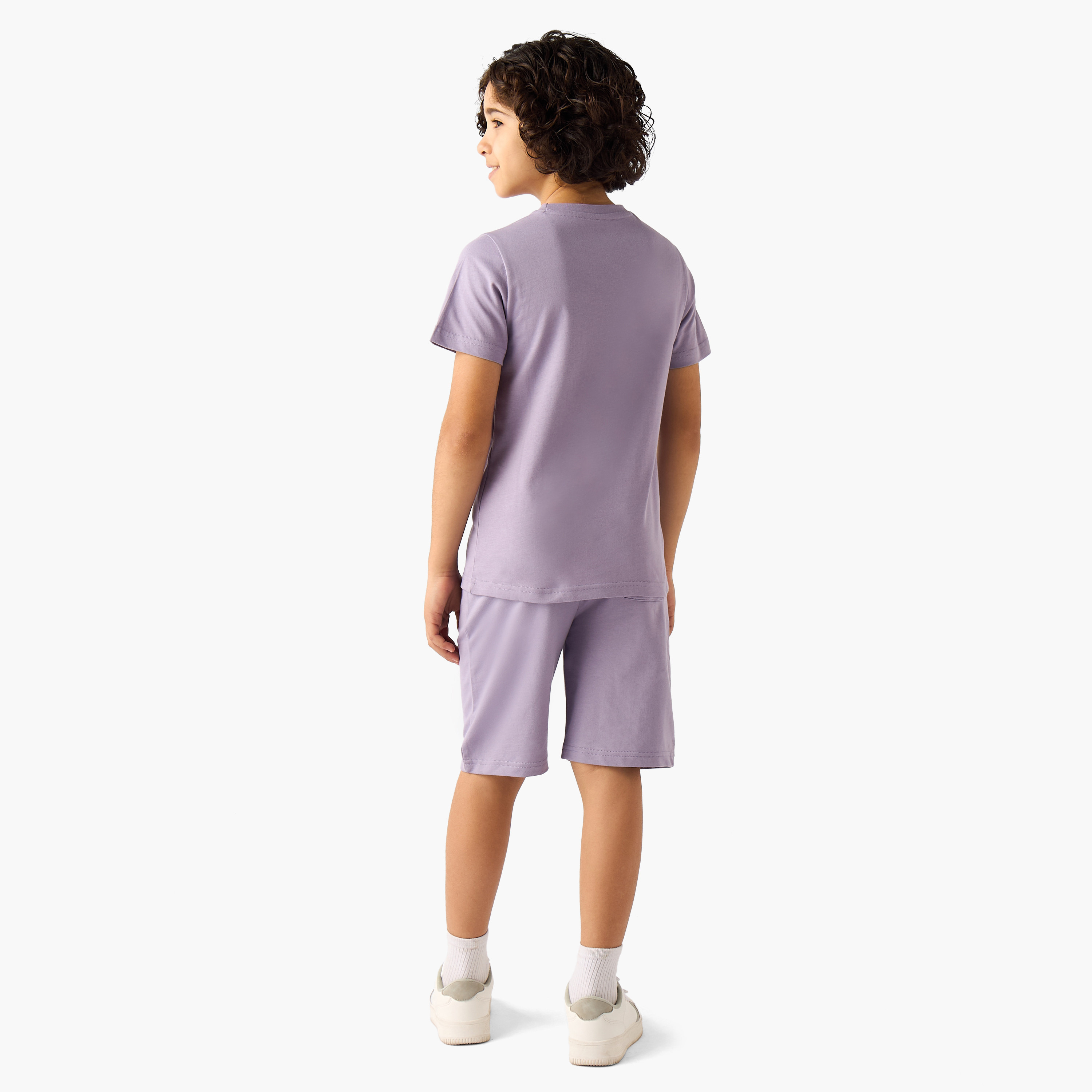 Set of 3 Juniors Crew Neck Short Sleeves T-shirt and Shorts Set with Print-boys-clothing-setsandcoords-image-5