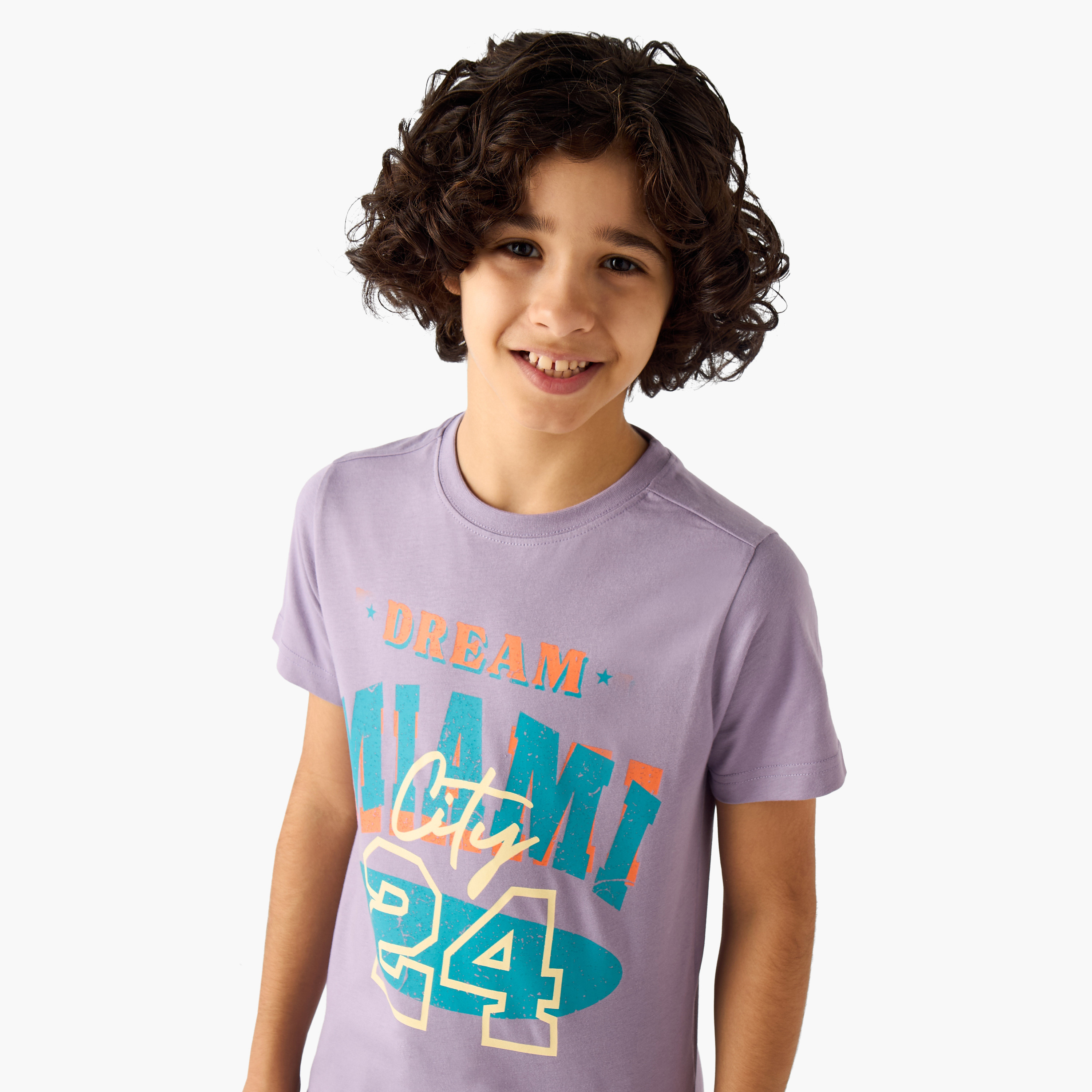 Set of 3 Juniors Crew Neck Short Sleeves T-shirt and Shorts Set with Print-boys-clothing-setsandcoords-image-6