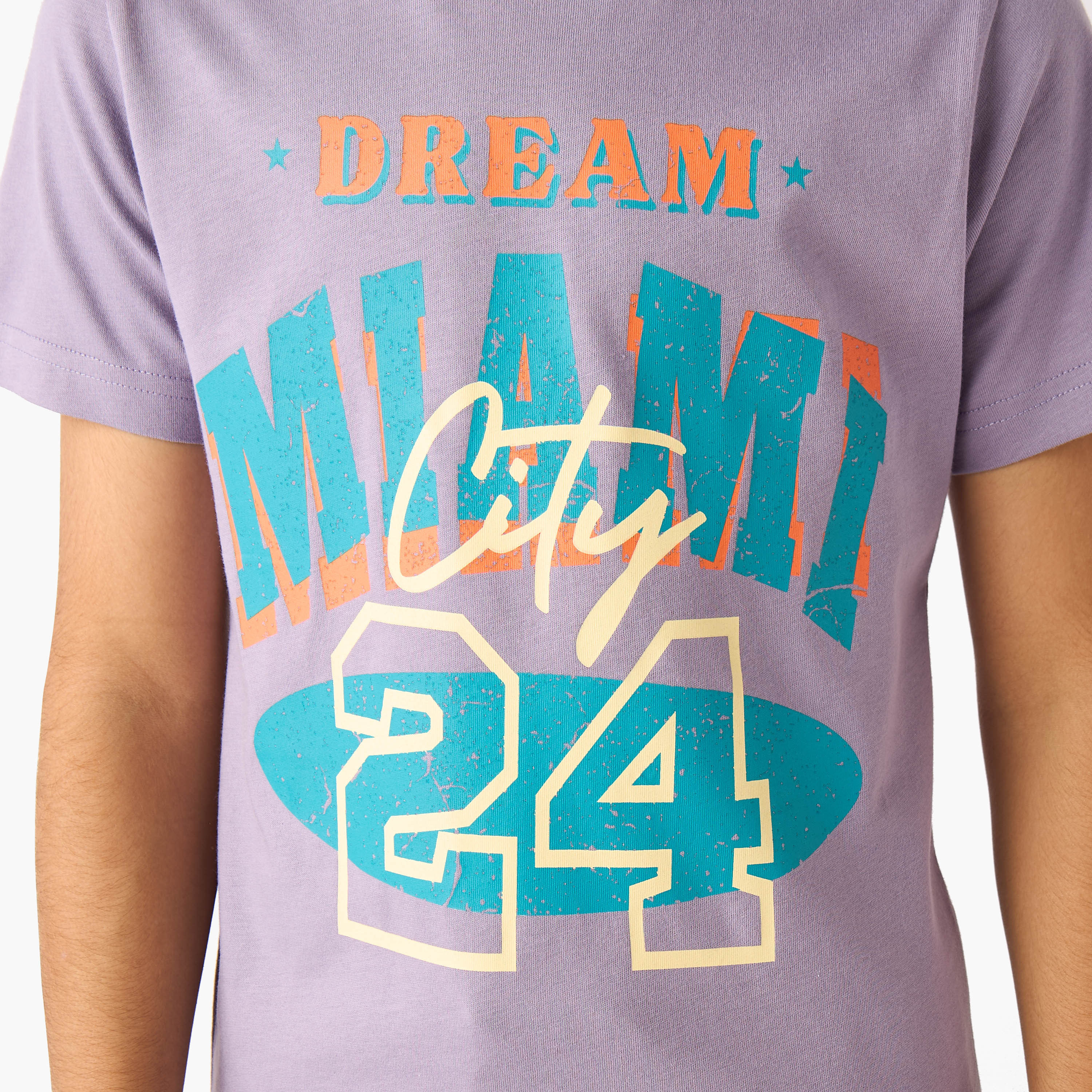 Set of 3 Juniors Crew Neck Short Sleeves T-shirt and Shorts Set with Print-boys-clothing-setsandcoords-image-7