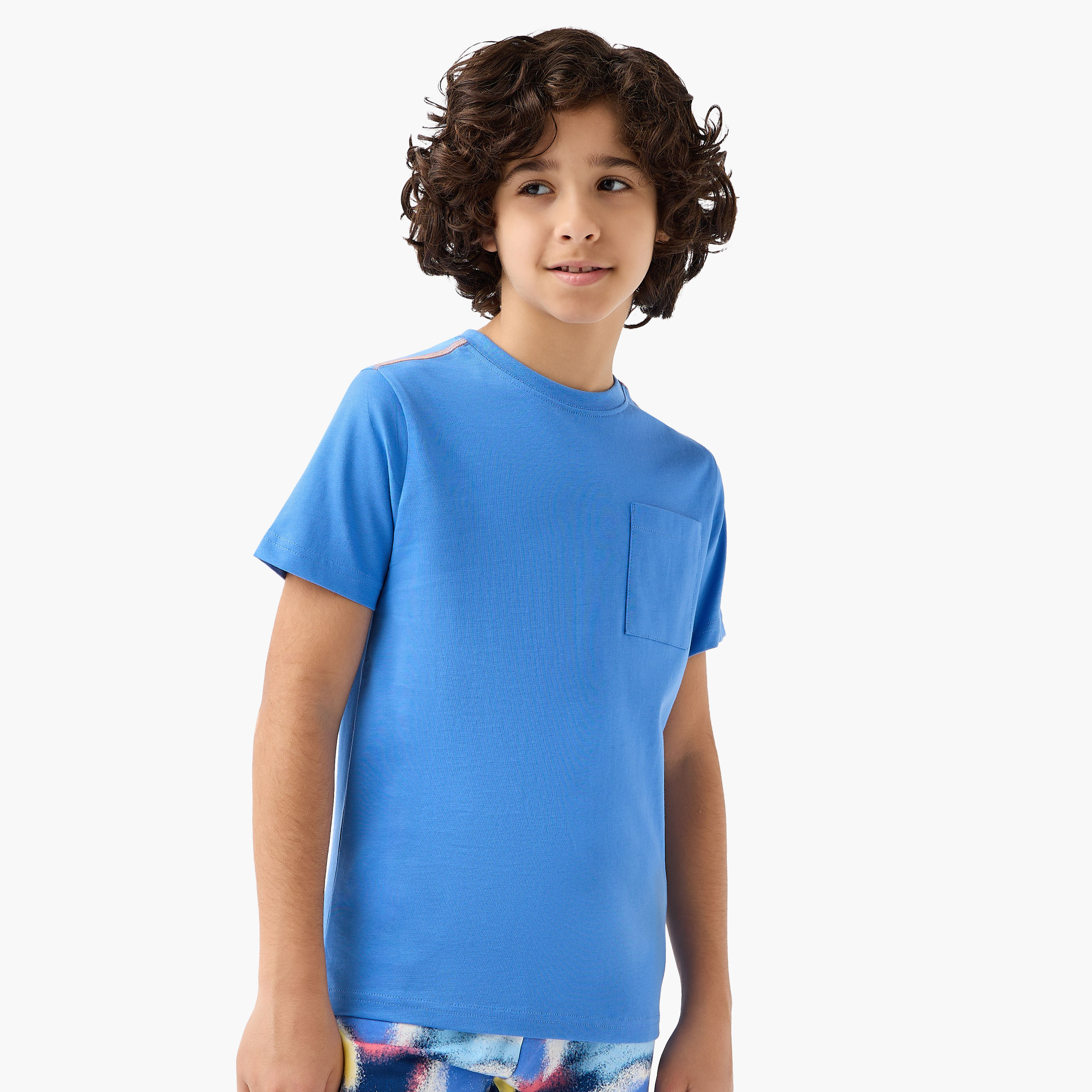 Set of 3 Juniors Crew Neck Short Sleeves T-shirt and Shorts Set with Pockets-boys-clothing-setsandcoords-image-2