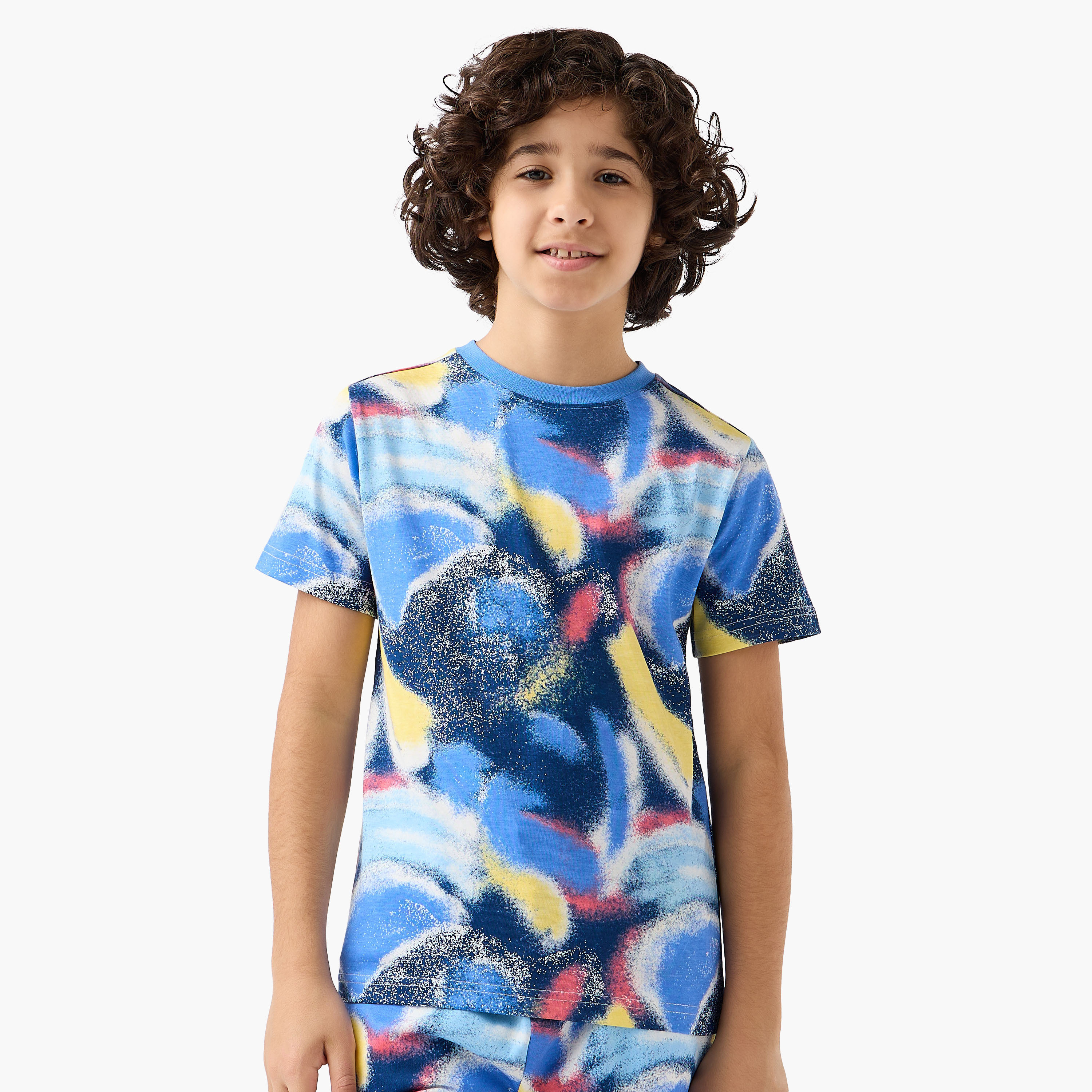 Set of 3 Juniors Crew Neck Short Sleeves T-shirt and Shorts Set with Pockets-boys-clothing-setsandcoords-image-3