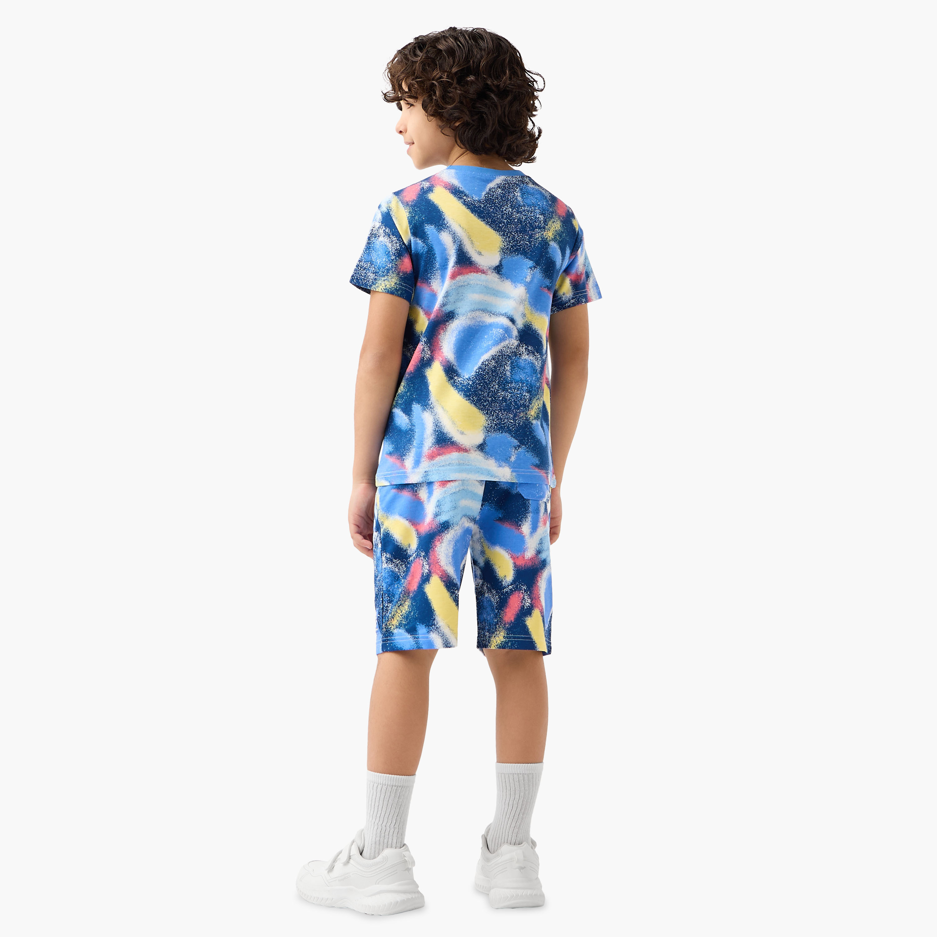 Set of 3 Juniors Crew Neck Short Sleeves T-shirt and Shorts Set with Pockets-boys-clothing-setsandcoords-image-5