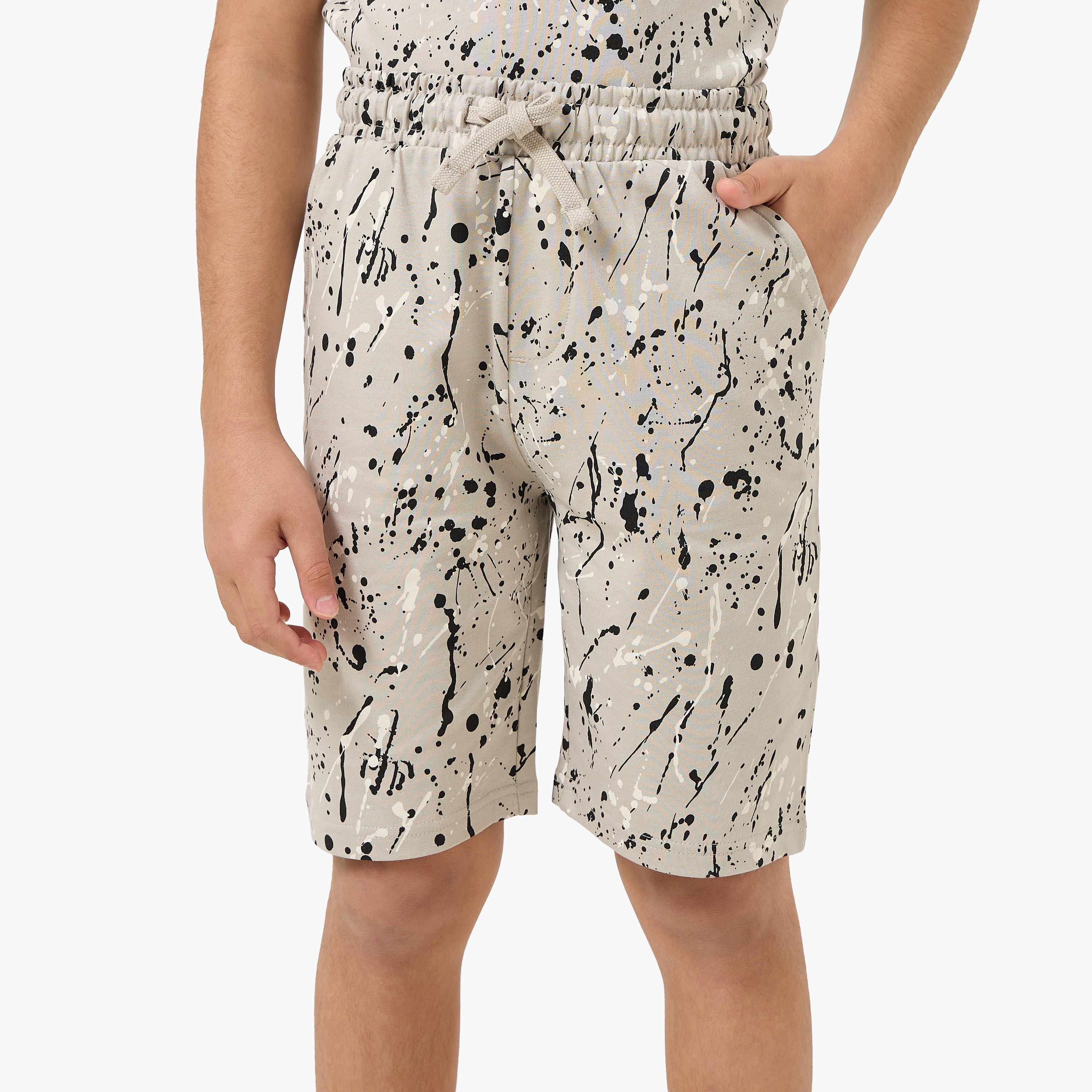Set of 3 Juniors Crew Neck Short Sleeves T-shirt and Shorts Set with Print-boys-clothing-setsandcoords-image-4