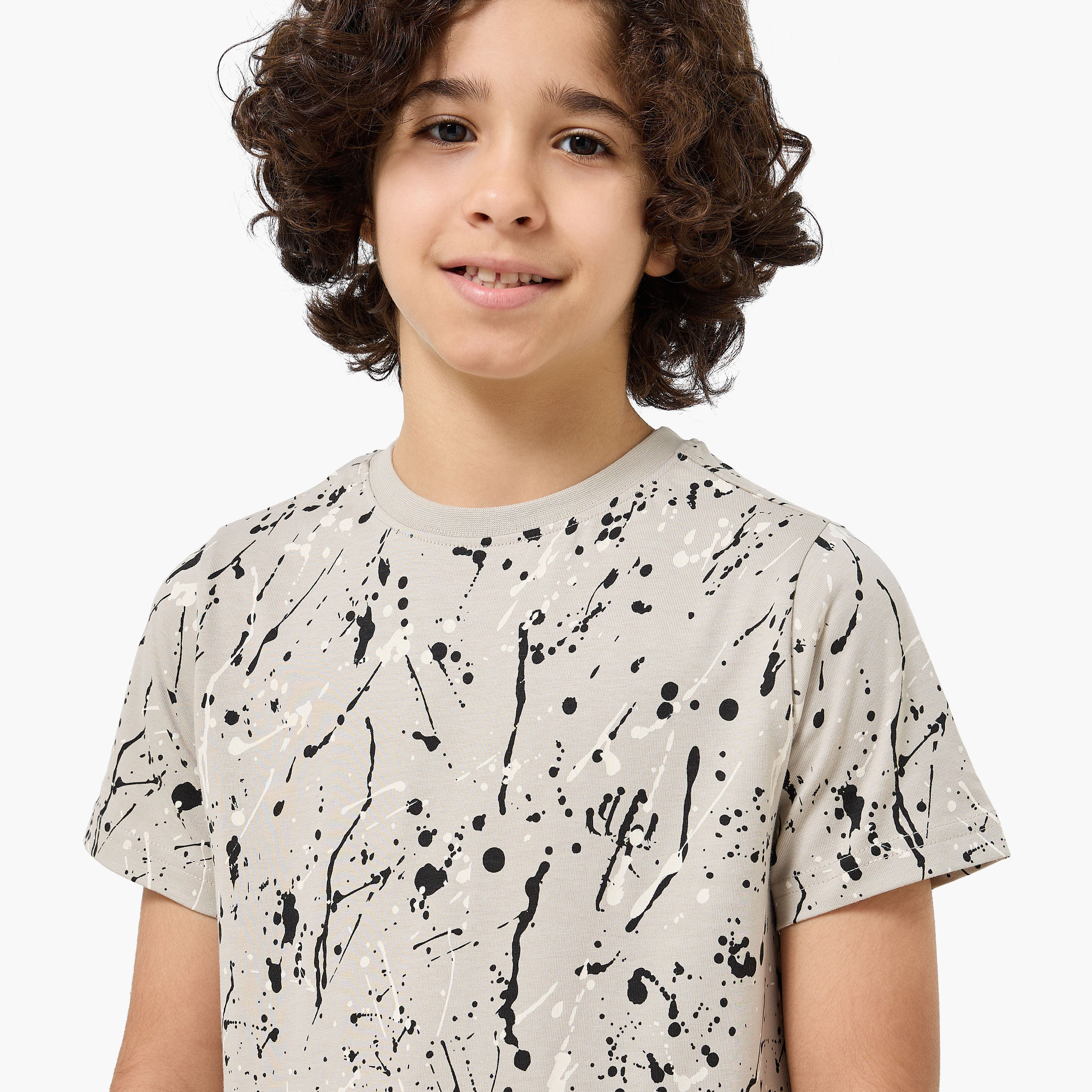 Set of 3 Juniors Crew Neck Short Sleeves T-shirt and Shorts Set with Print-boys-clothing-setsandcoords-image-6