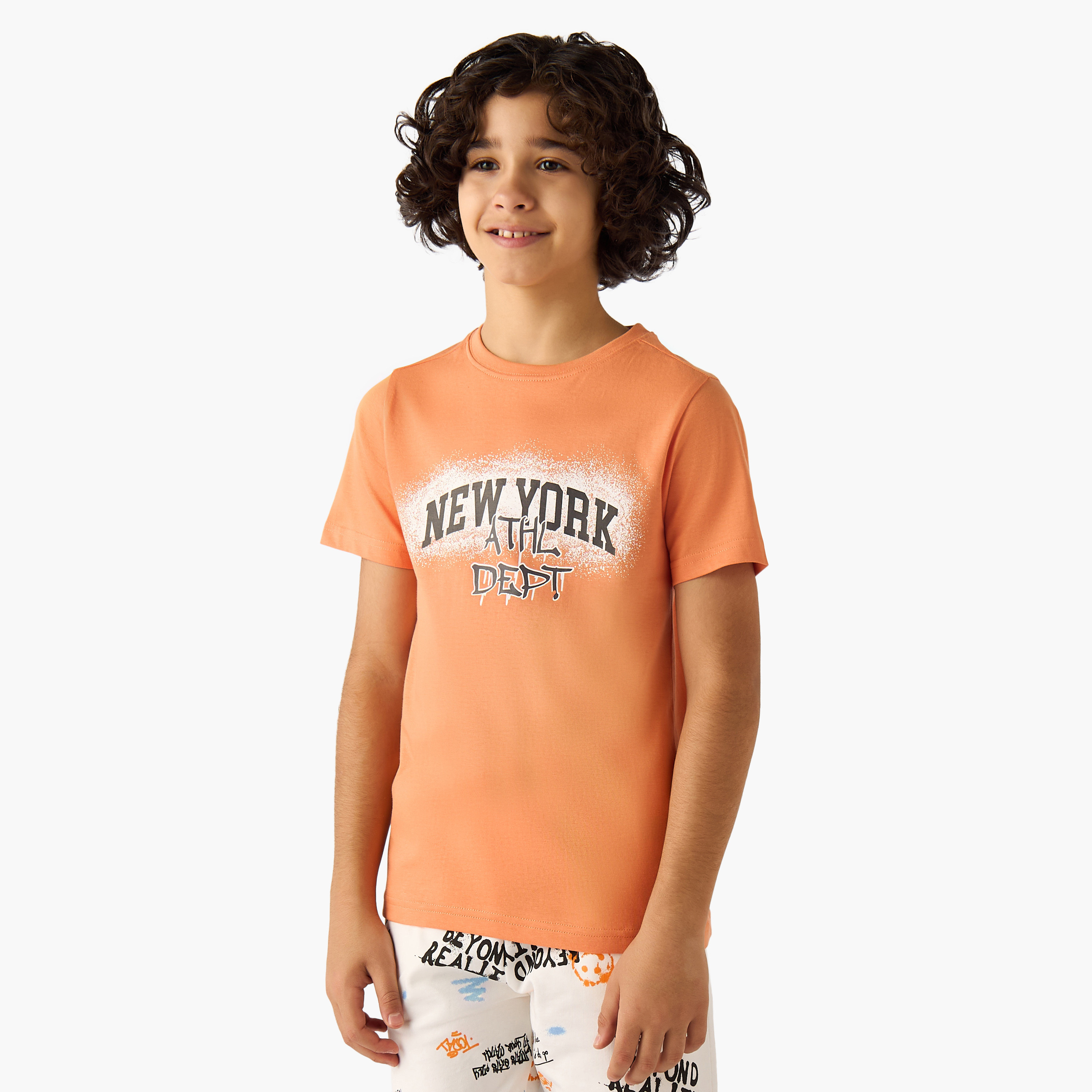 Set of 3 Juniors Short Sleeves T-shirt and Shorts Set with Print-boys-clothing-setsandcoords-image-3