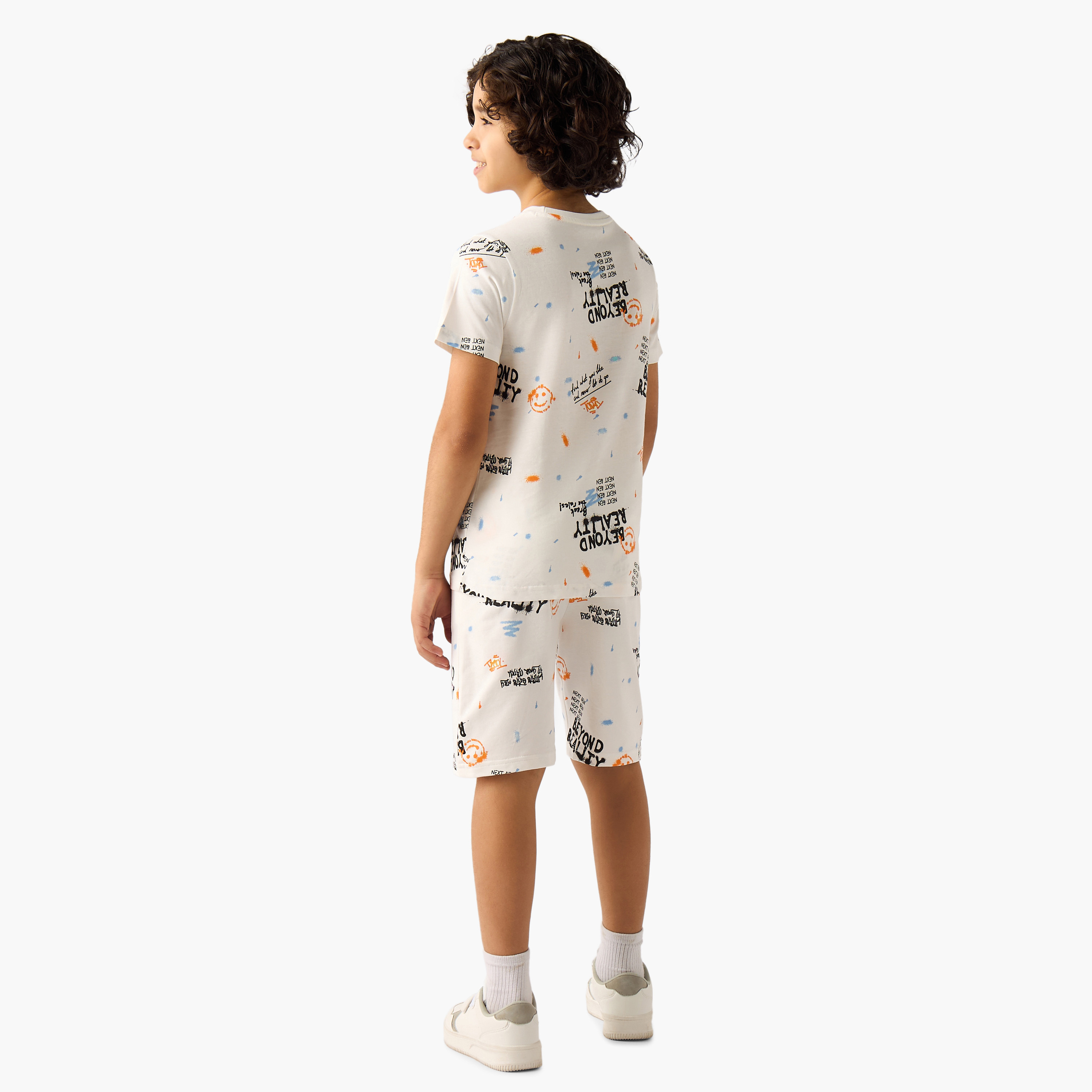 Set of 3 Juniors Short Sleeves T-shirt and Shorts Set with Print-boys-clothing-setsandcoords-image-5