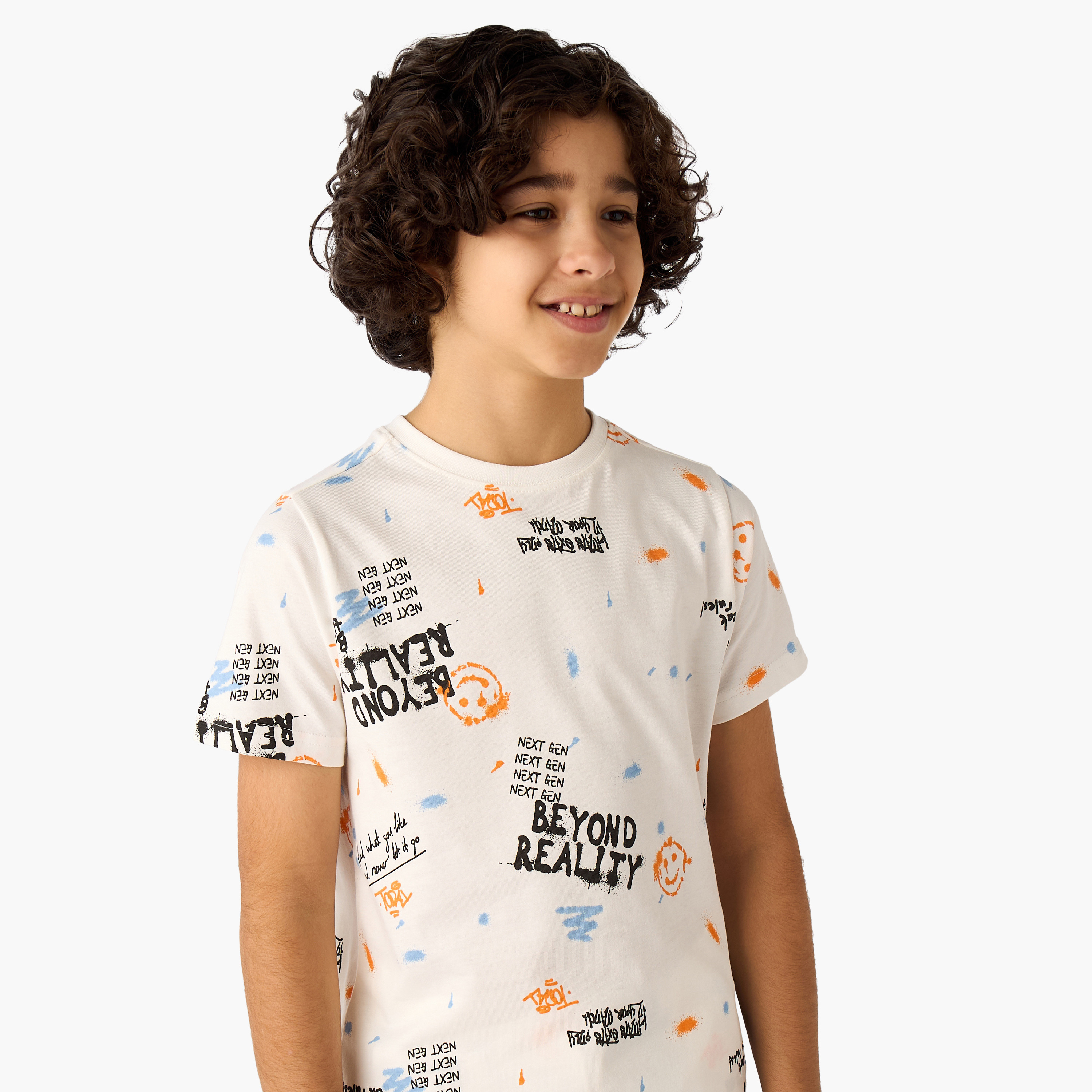 Set of 3 Juniors Short Sleeves T-shirt and Shorts Set with Print-boys-clothing-setsandcoords-image-6
