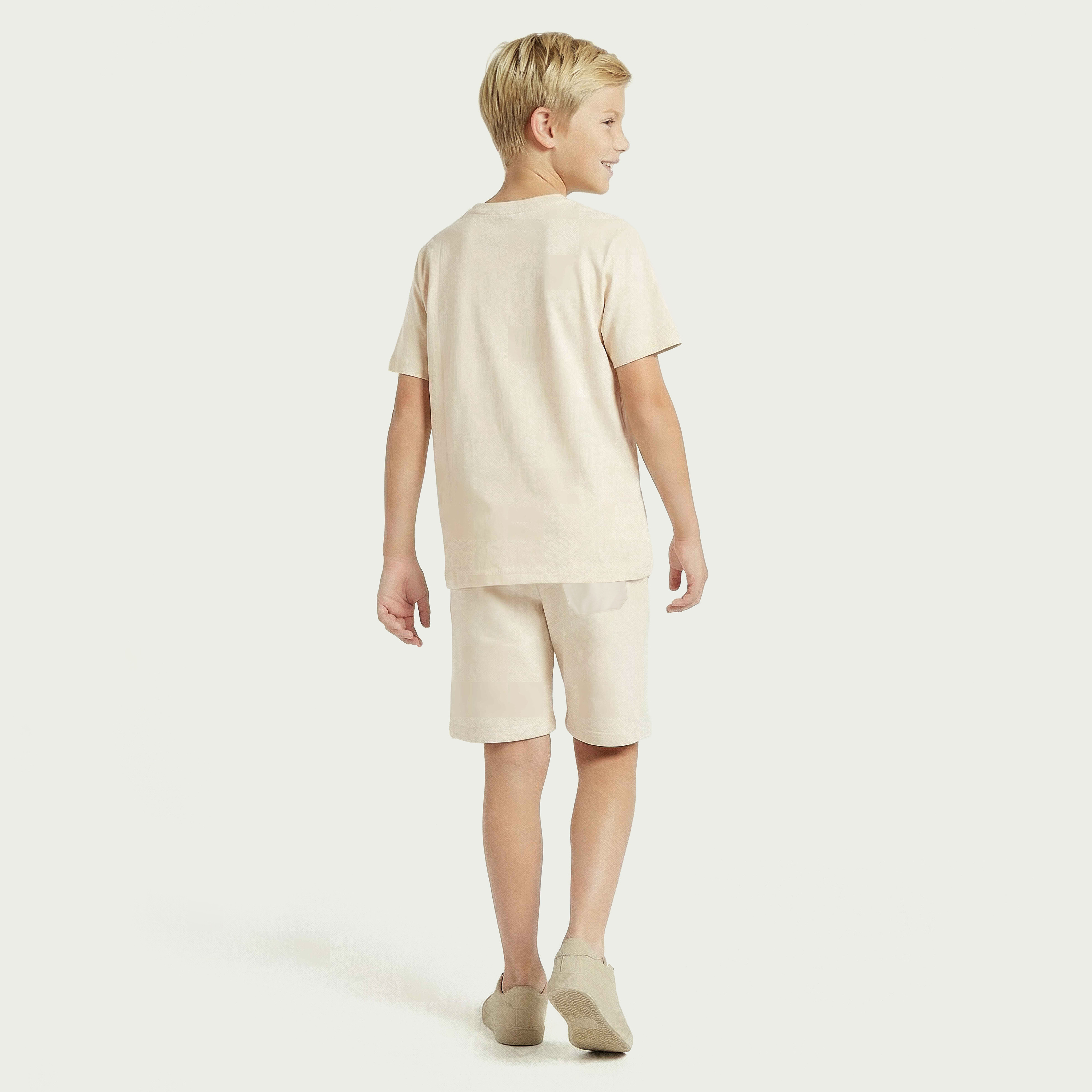 Set of 3 Juniors Crew Neck Short Sleeves T-shirt and Shorts Set with Beach Print-boys-clothing-setsandcoords-image-5
