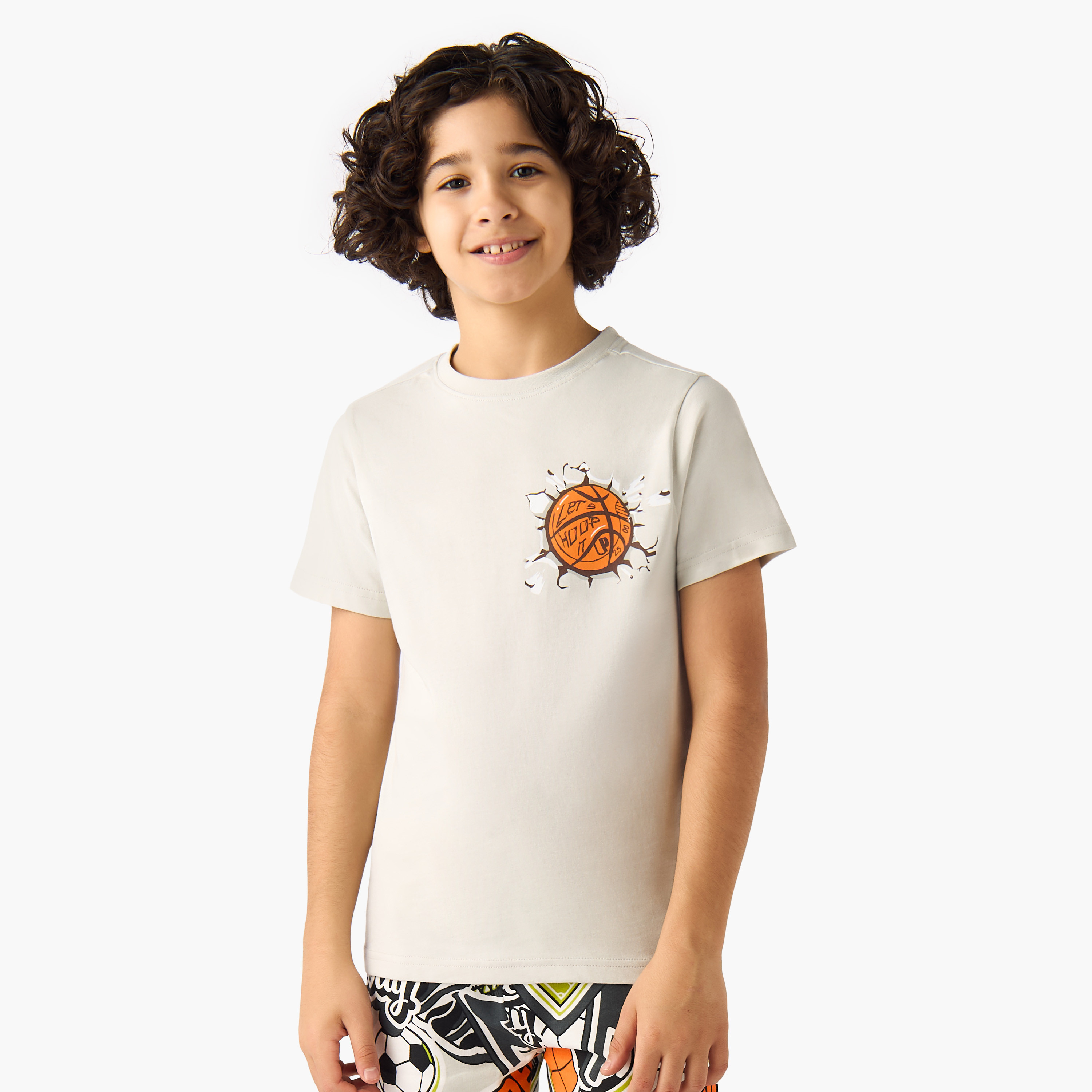 Set of 3 Juniors Crew Neck Short Sleeve T-shirt and Shorts Set with Gaming Print-boys-clothing-setsandcoords-image-3