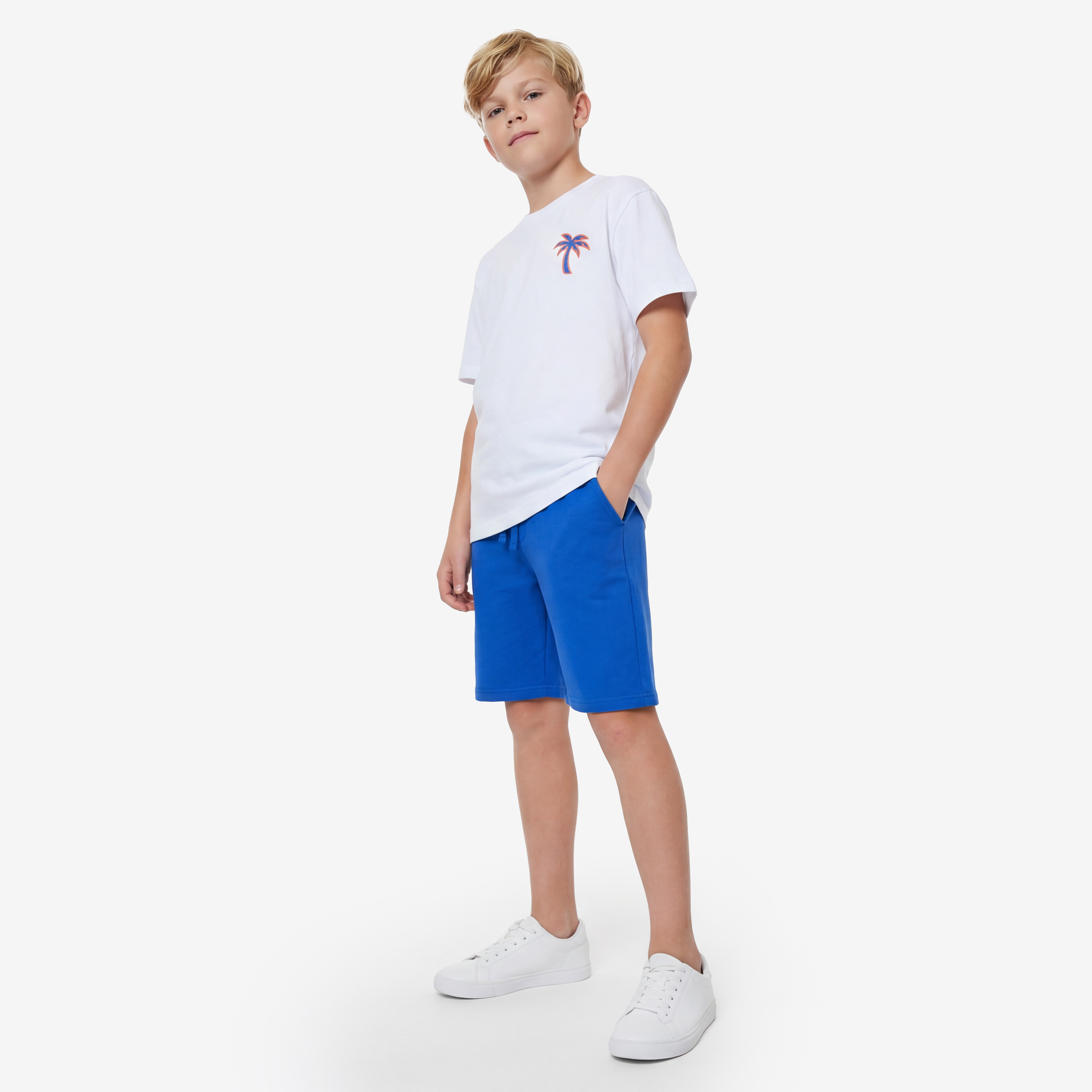 Set of 3 Juniors Crew Neck Short Sleeves T-shirt and Shorts Set with Graphic Print-boys-clothing-setsandcoords-image-7