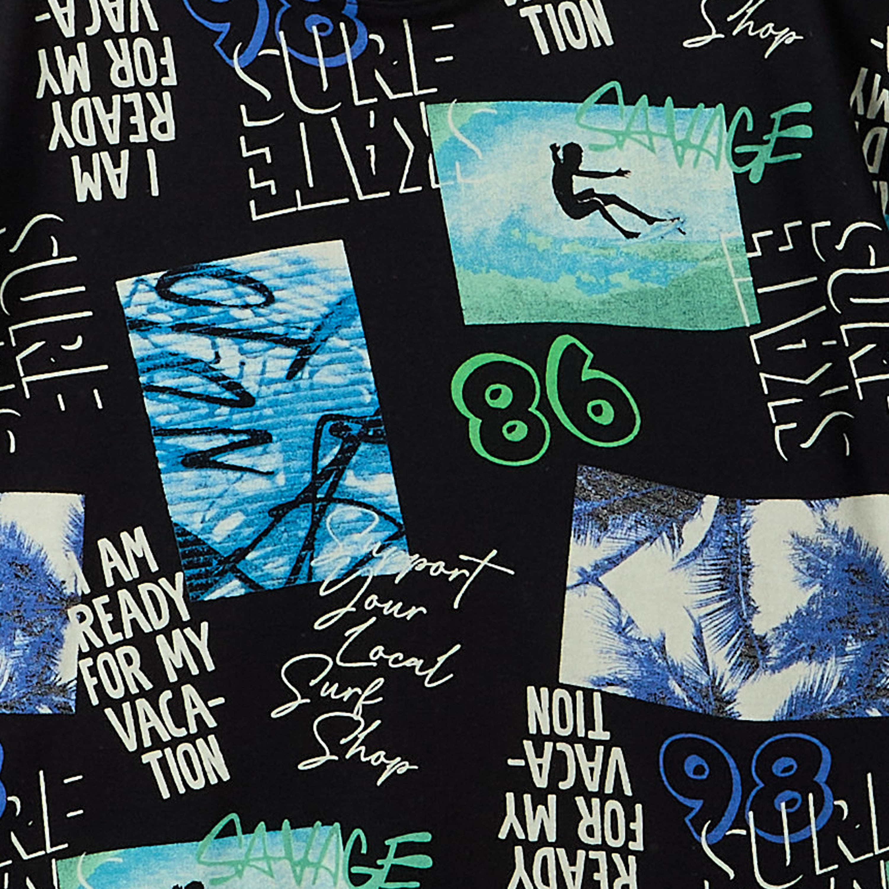 Set of 3 Juniors Crew Neck Short Sleeves T-shirt and Shorts Set with Graphic Print-boys-clothing-setsandcoords-image-6