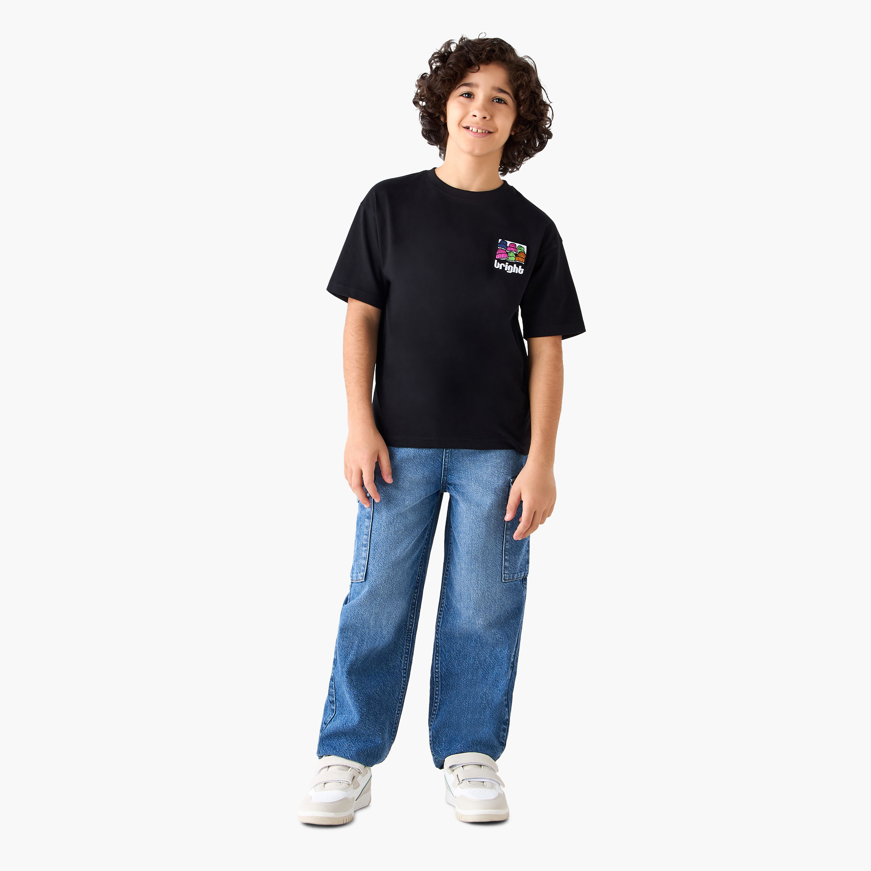 Juniors Crew Neck Short Sleeves T-shirt with Graphic Print-boys-clothing-tshirtsandpolos-image-2