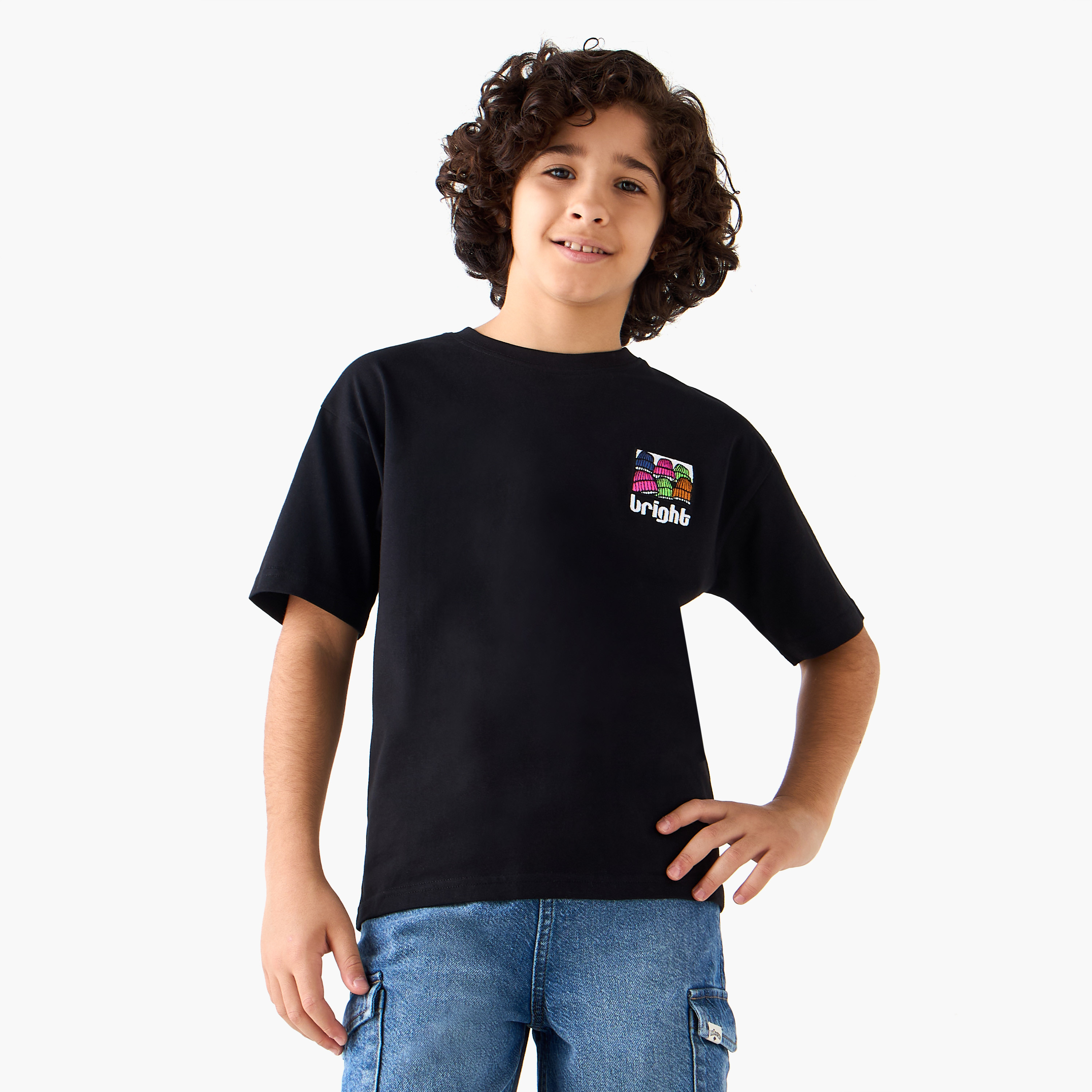 Juniors Crew Neck Short Sleeves T-shirt with Graphic Print-boys-clothing-tshirtsandpolos-image-3
