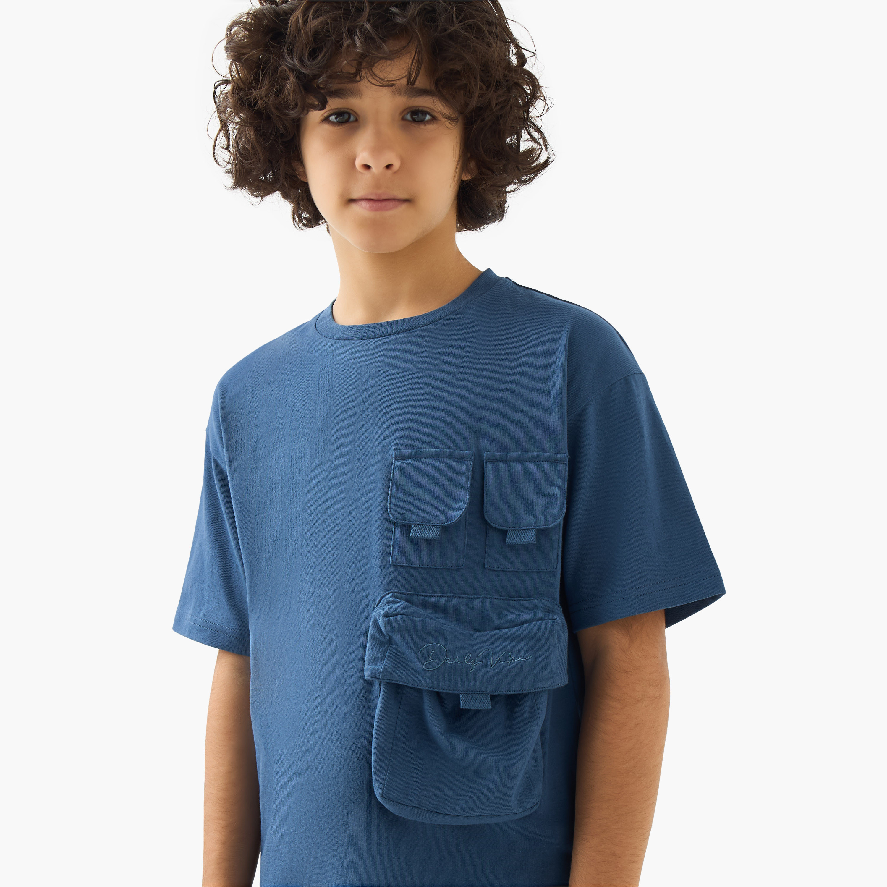 Juniors Crew Neck Short Sleeves T-shirt with Pockets-boys-clothing-tshirtsandpolos-image-4