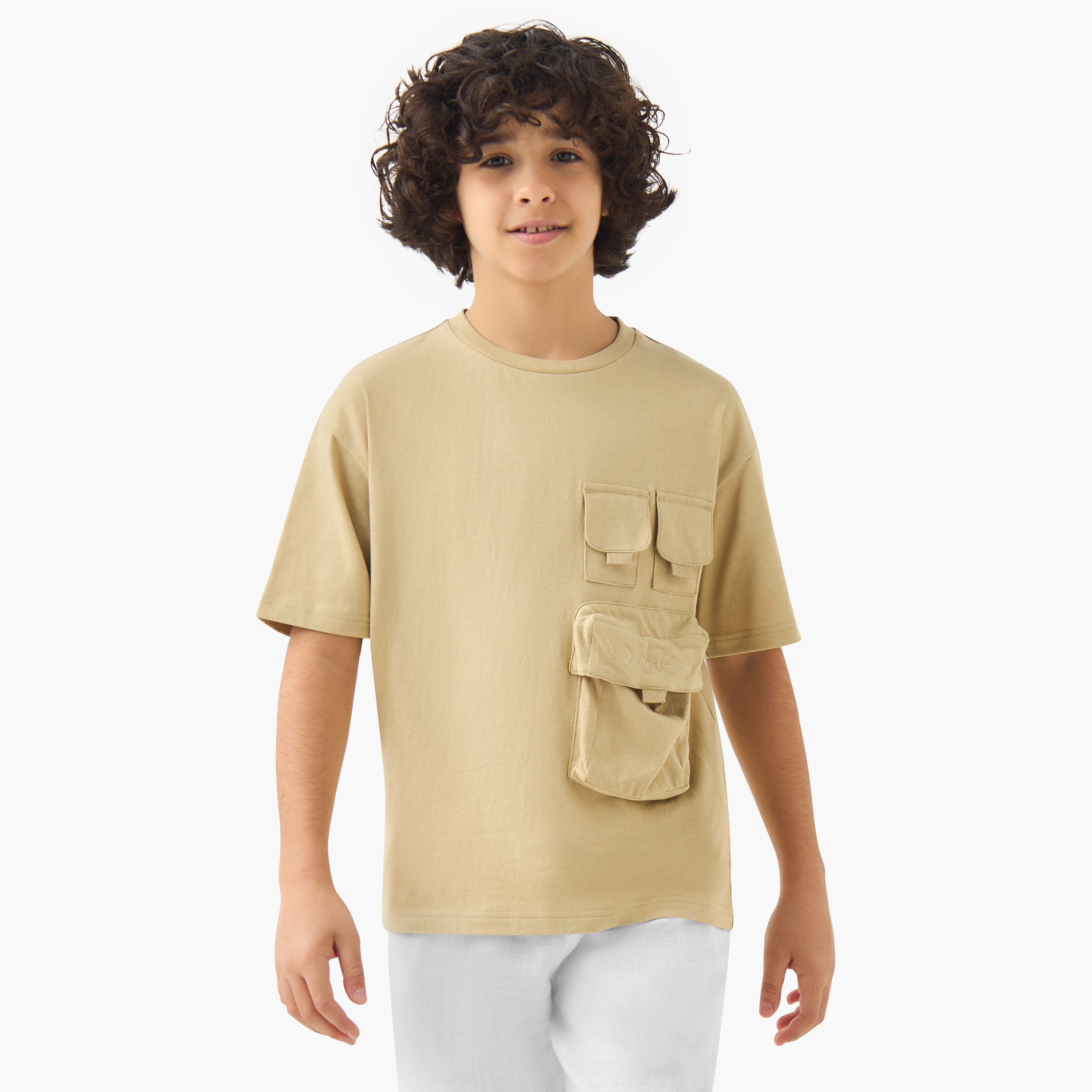 Juniors Crew Neck Short Sleeves T-shirt with Pockets-boys-clothing-tshirtsandpolos-image-1