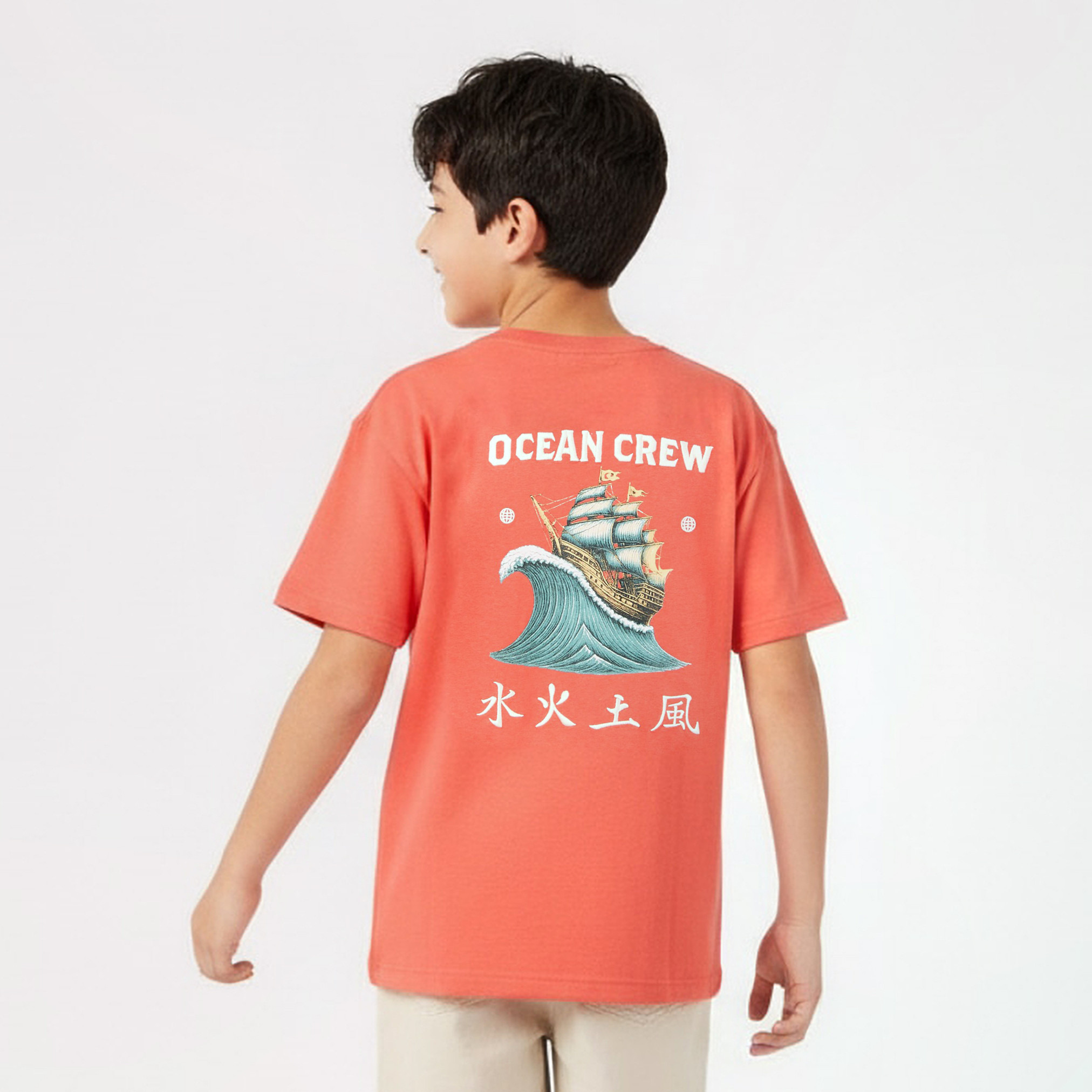 Juniors Crew Neck Short Sleeves T-shirt with Ship Print-boys-clothing-tshirtsandpolos-image-3