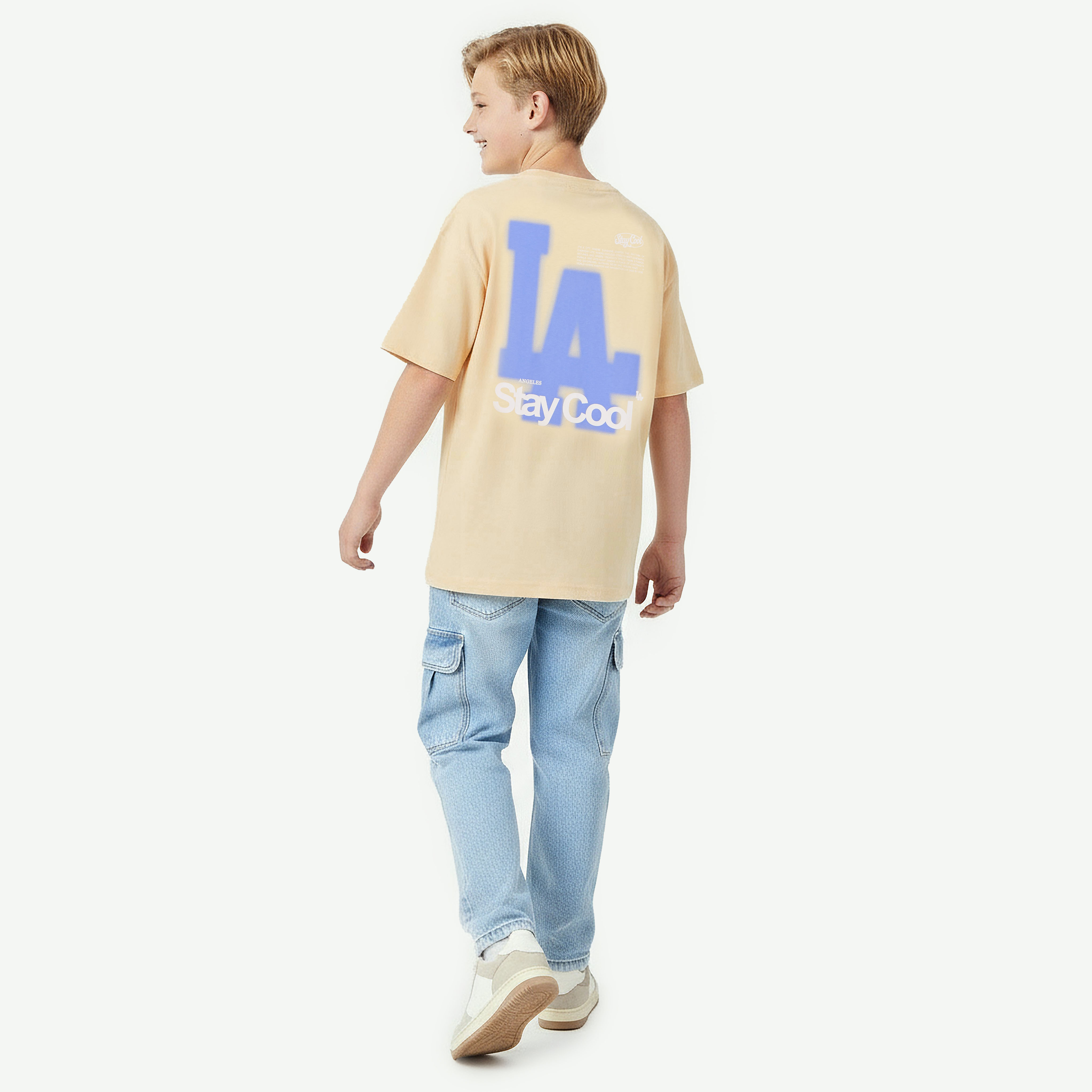 Juniors Crew Neck Short Sleeves T-shirt with Los Angeles Print-boys-clothing-tshirtsandpolos-image-3
