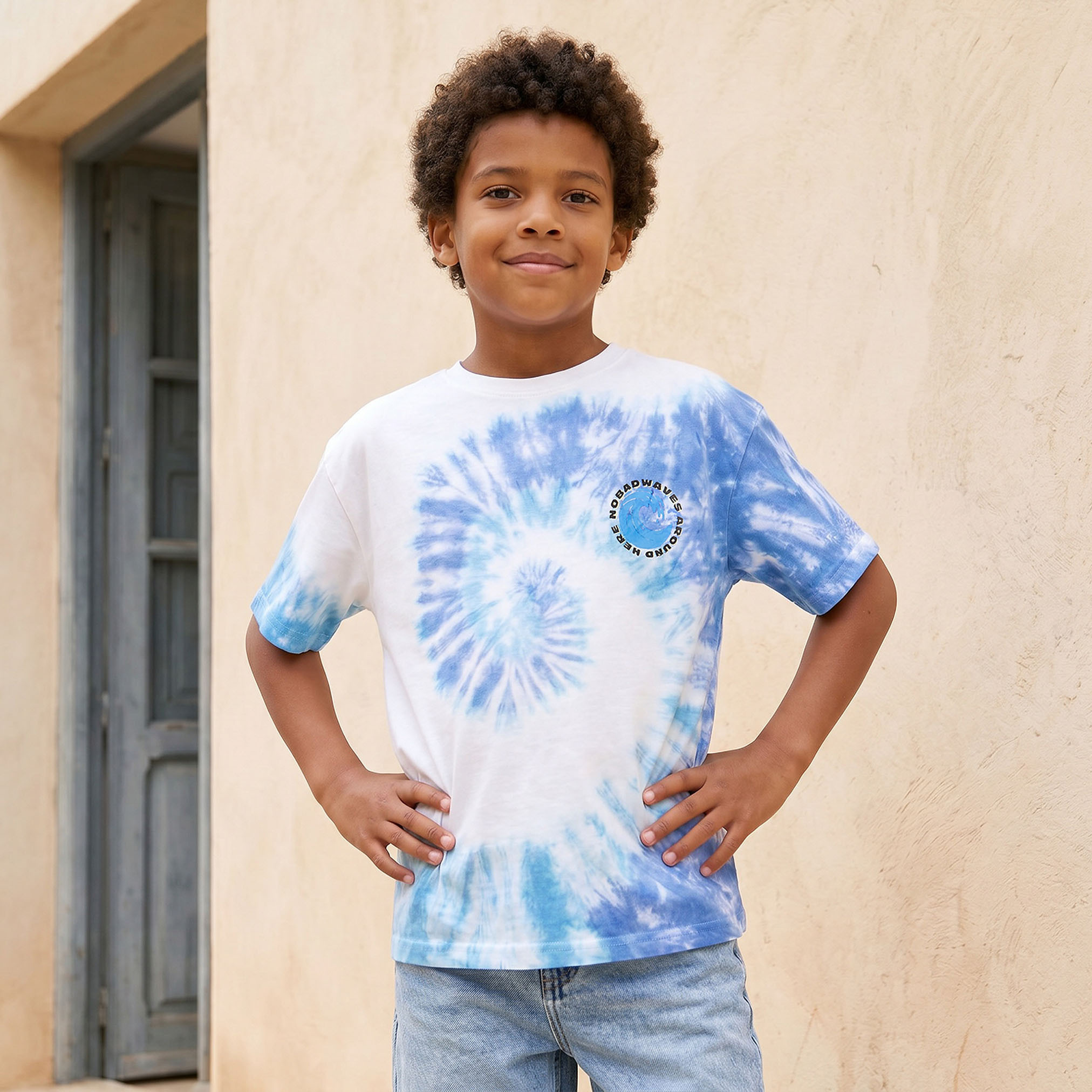 Juniors Crew Neck Short Sleeves T-shirt with Tie-Dye Print-boys-clothing-tshirtsandpolos-image-1