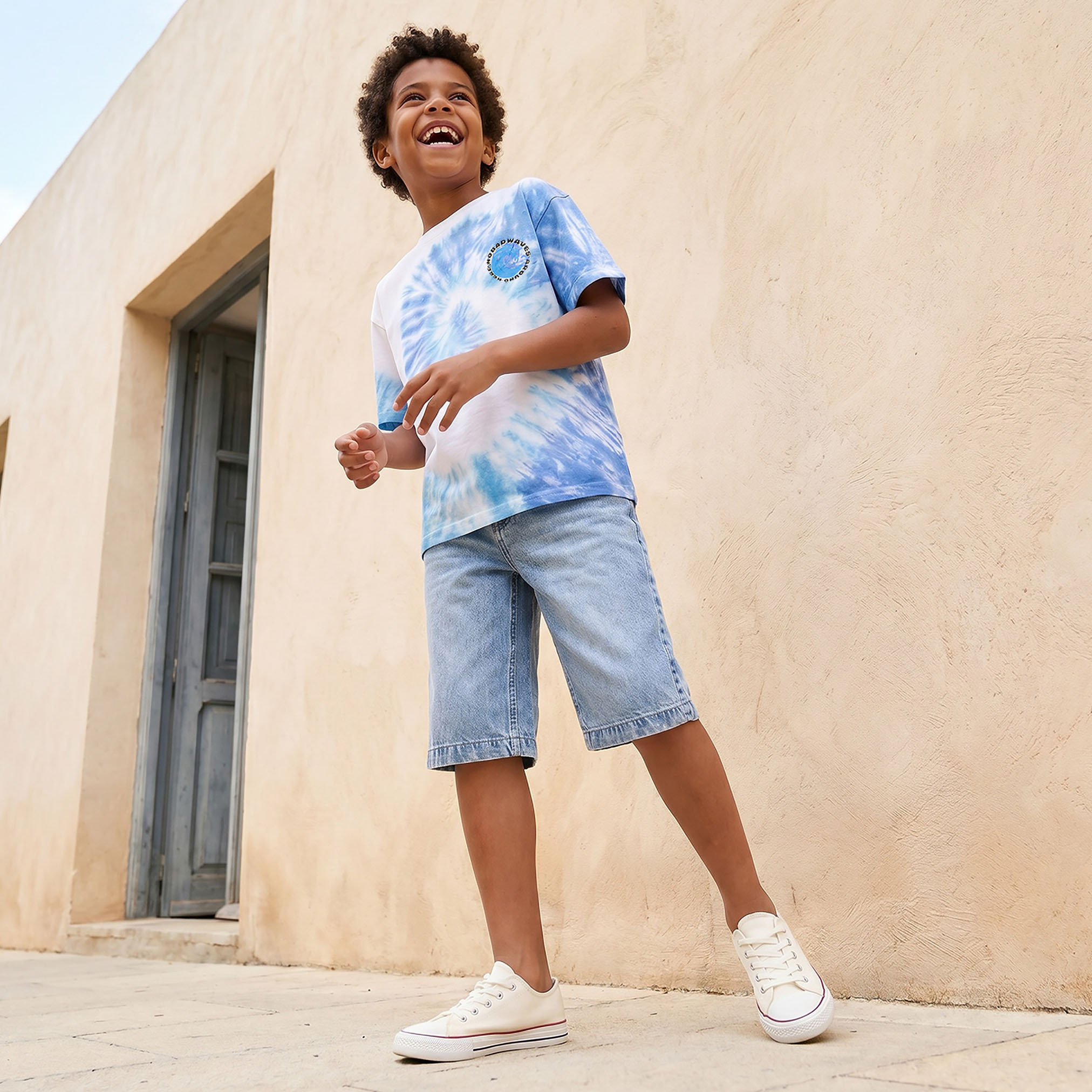 Juniors Crew Neck Short Sleeves T-shirt with Tie-Dye Print-boys-clothing-tshirtsandpolos-image-2