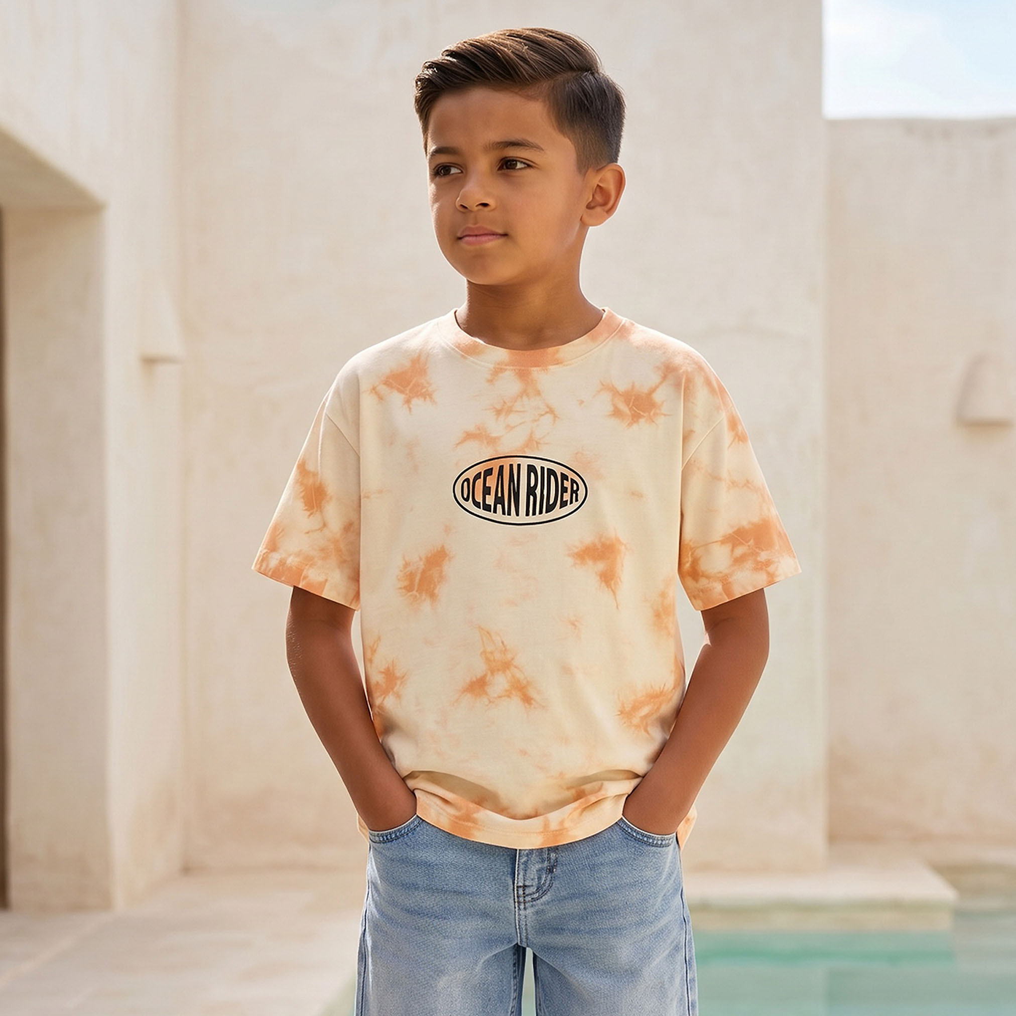 Juniors Crew Neck Short Sleeve T-shirt with Tie-Dye Print-boys-clothing-tshirtsandpolos-image-1