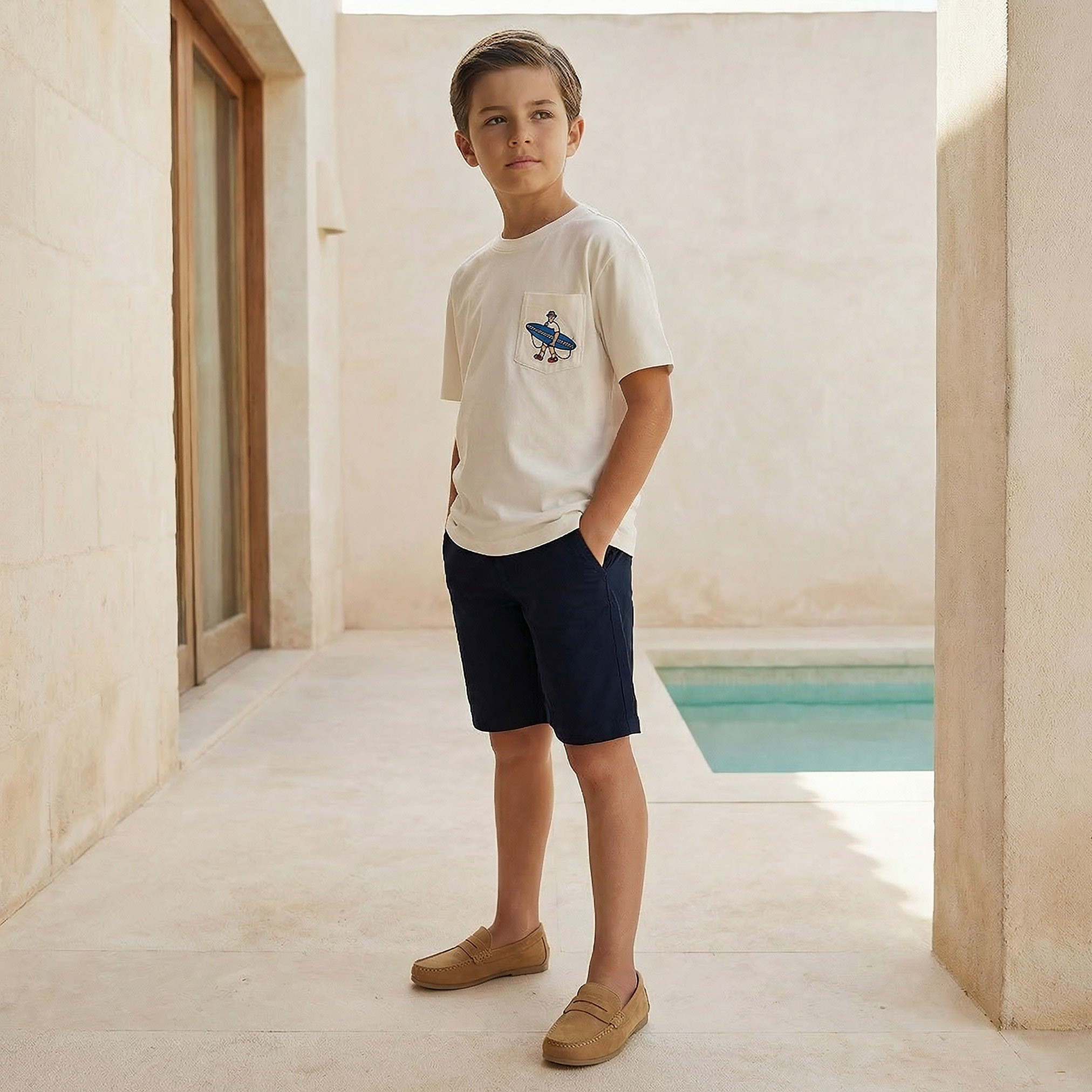Juniors Crew Neck Short Sleeves T-shirt with Chest Embroidery-boys-clothing-tshirtsandpolos-image-5