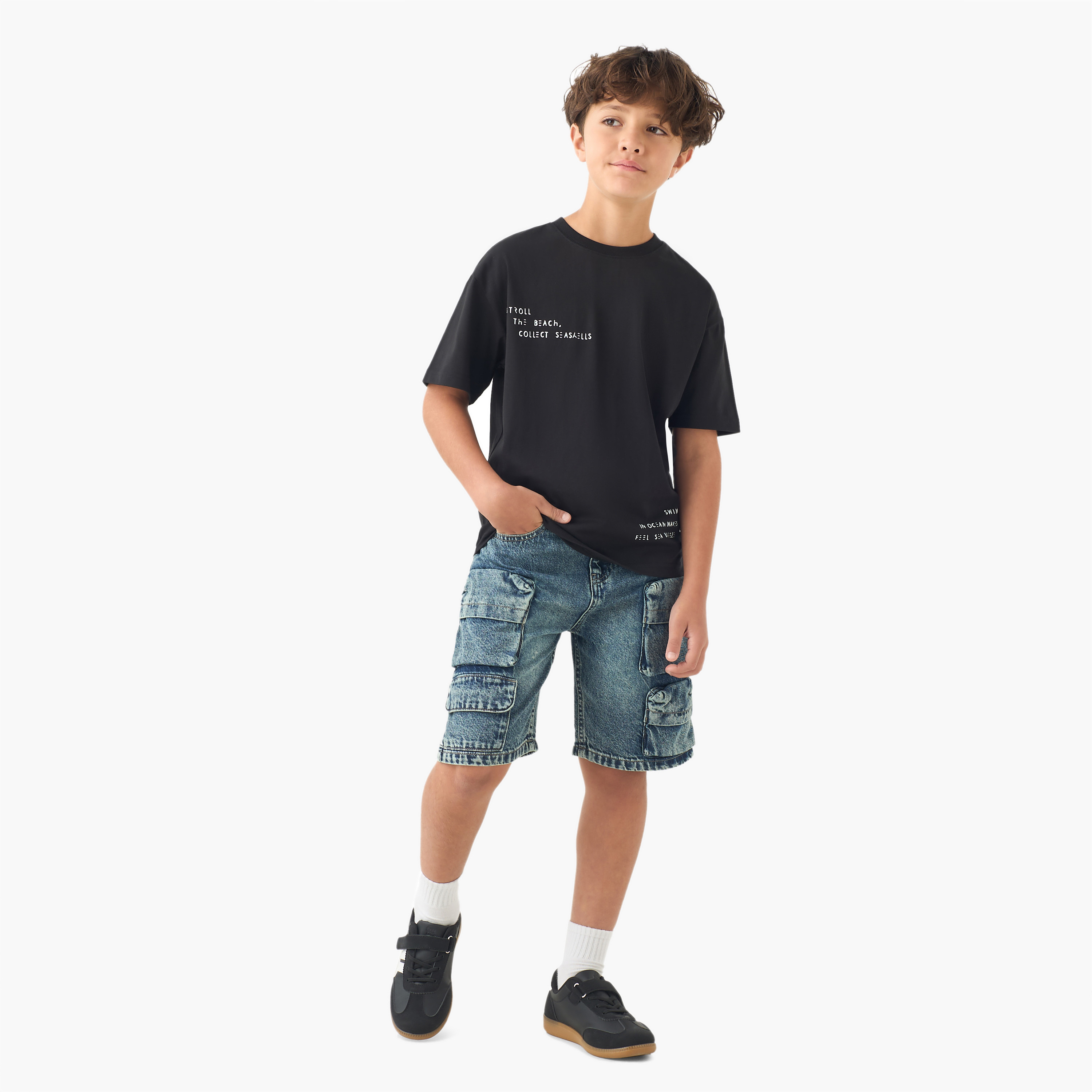 Juniors Crew Neck Short Sleeves T-Shirt with Graphic Print-boys-clothing-tshirtsandpolos-image-2