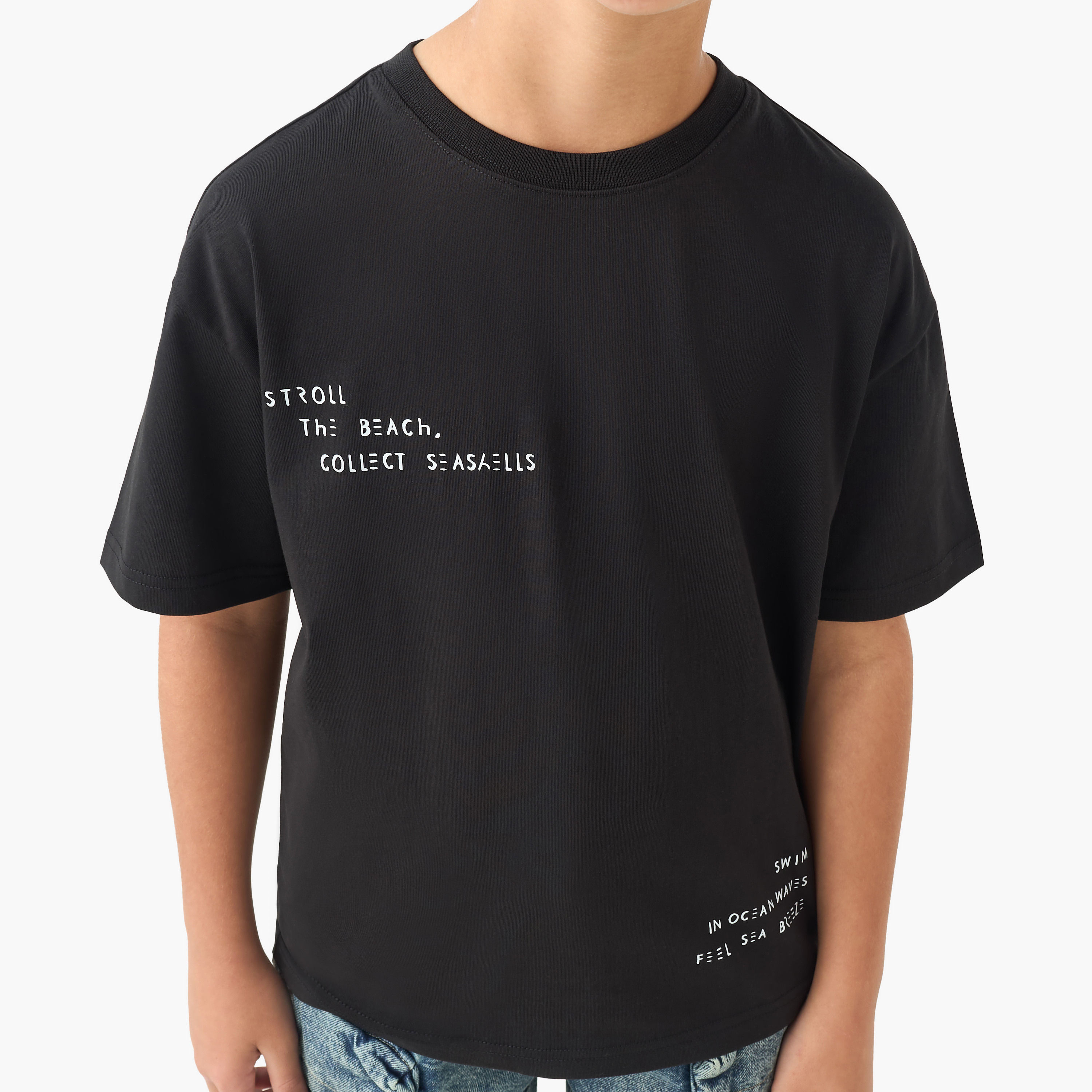 Juniors Crew Neck Short Sleeves T-Shirt with Graphic Print-boys-clothing-tshirtsandpolos-image-4