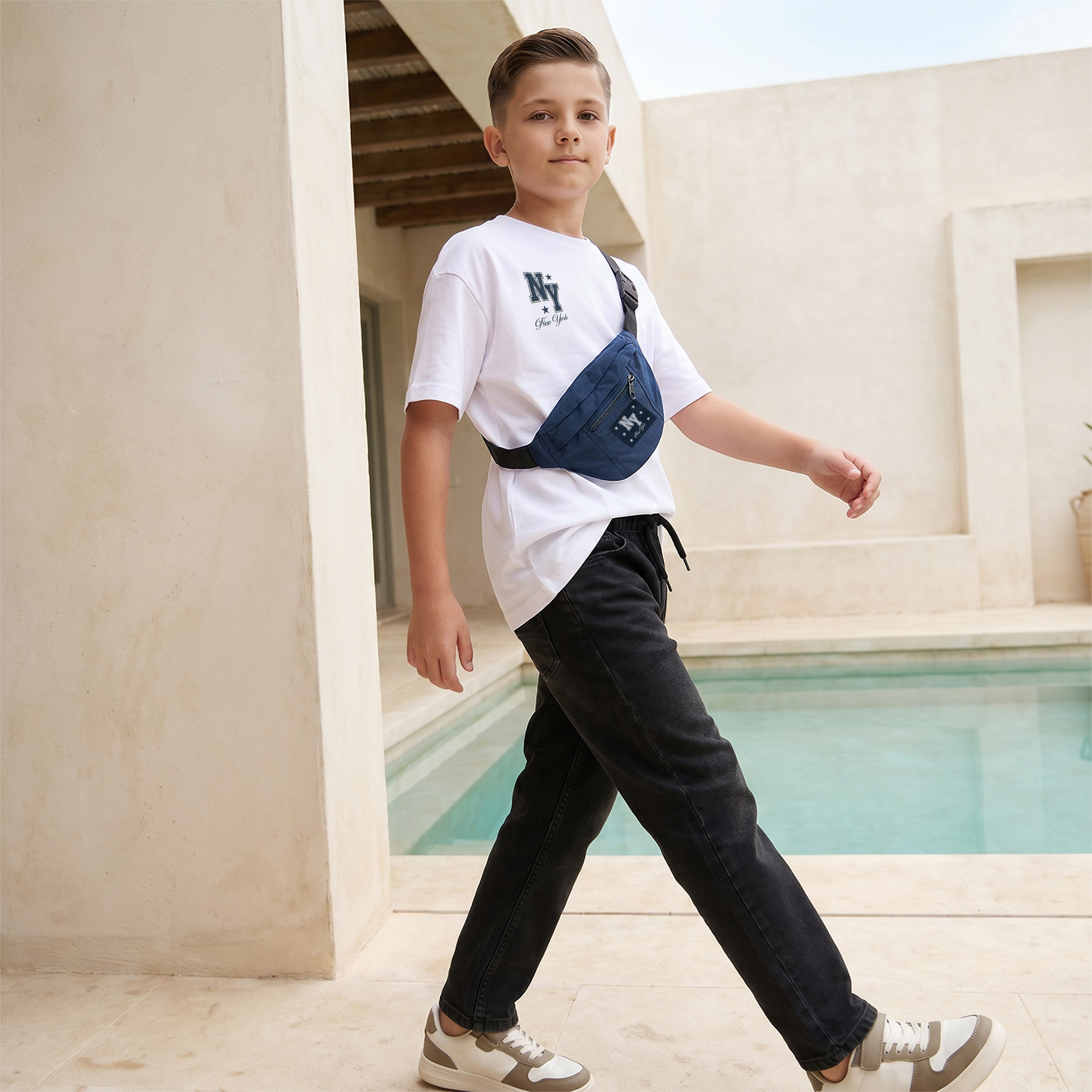 Juniors Crew Neck Short Sleeves T-shirt with Bag Applique-boys-clothing-tshirtsandpolos-image-5