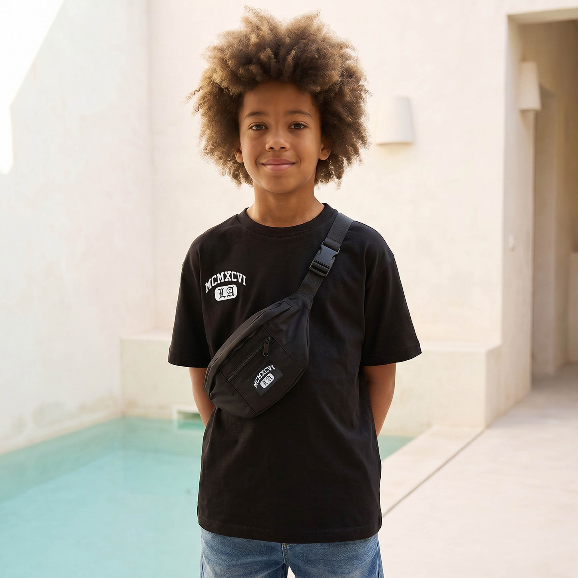 Juniors Crew Neck Short Sleeves T-shirt with Bag Accent-boys-clothing-tshirtsandpolos-image-1