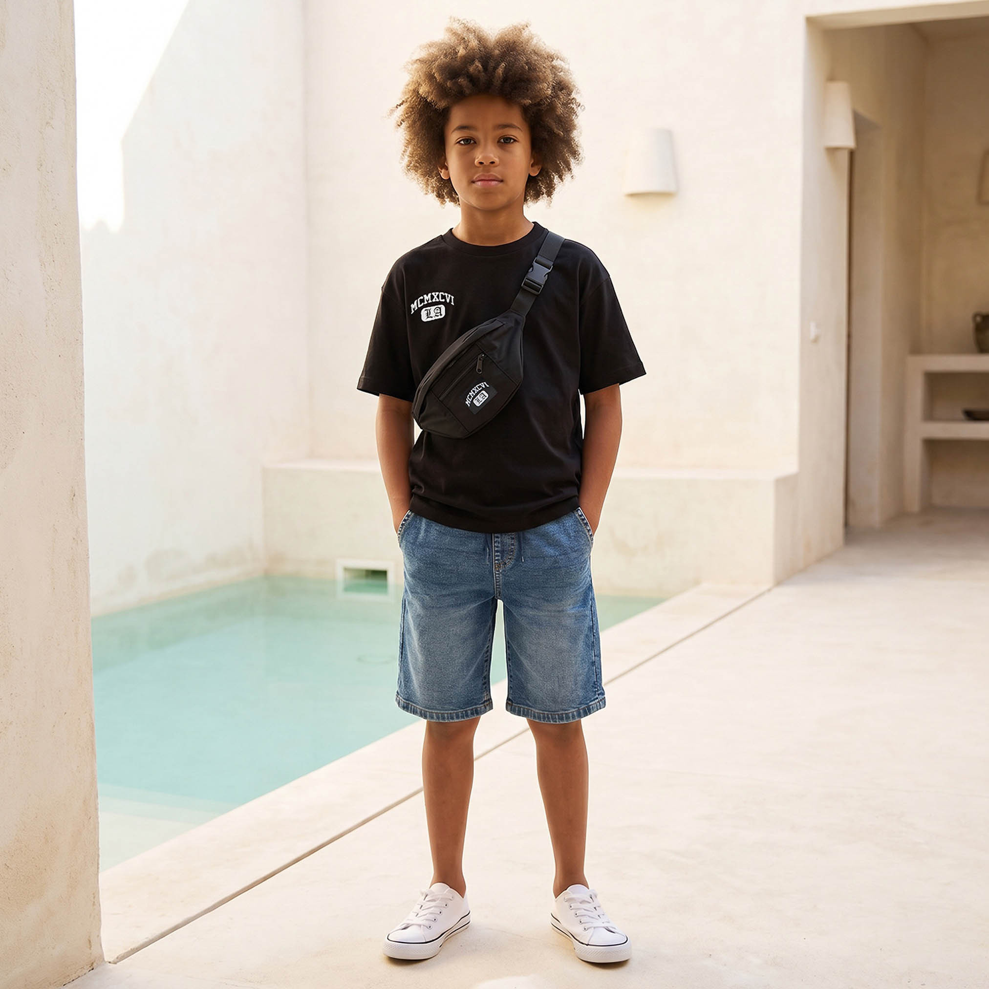 Juniors Crew Neck Short Sleeves T-shirt with Bag Accent-boys-clothing-tshirtsandpolos-image-2
