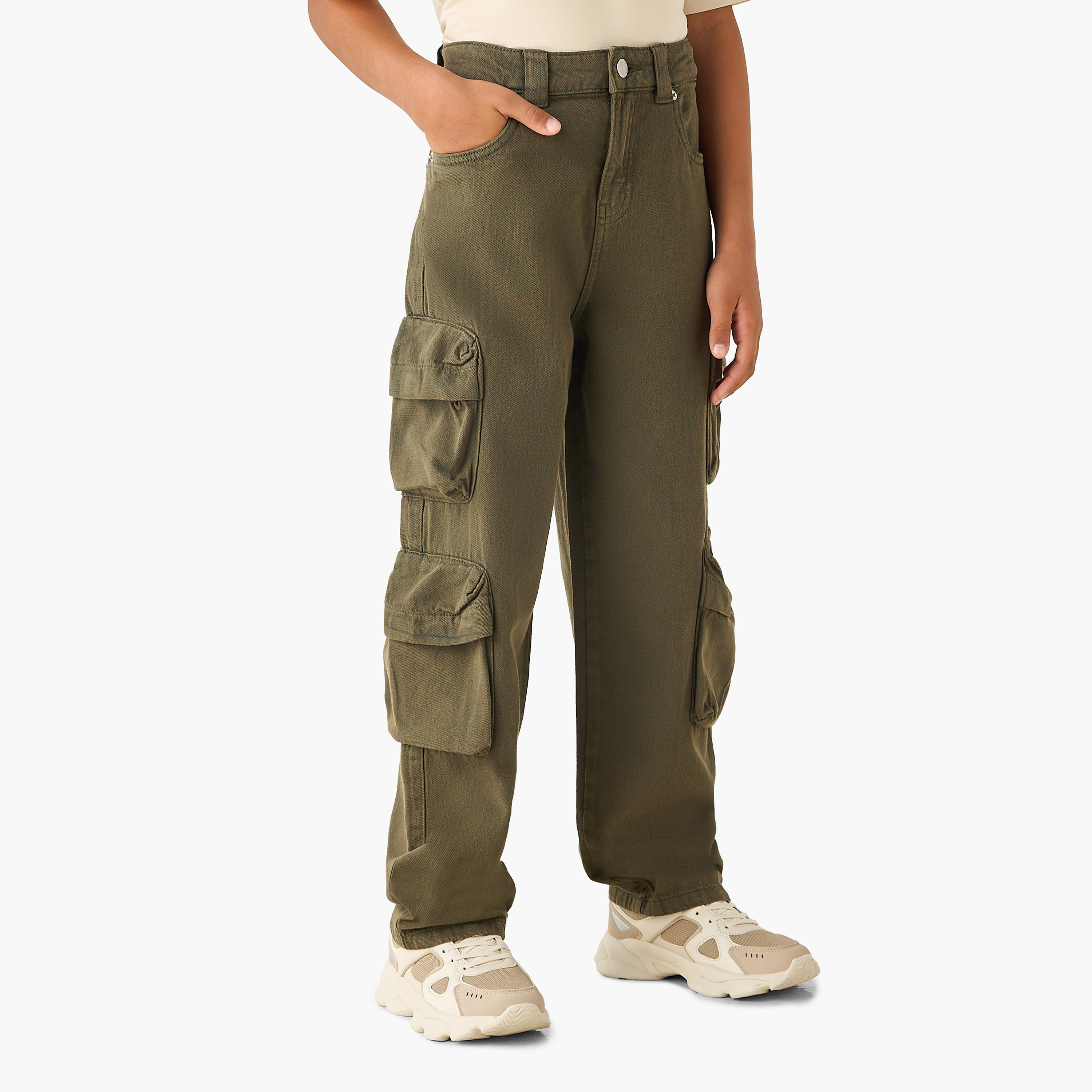 بنطلون كارجو برباط إغلاق من جونيورز-boys-clothing-bottoms-trousers-image-6