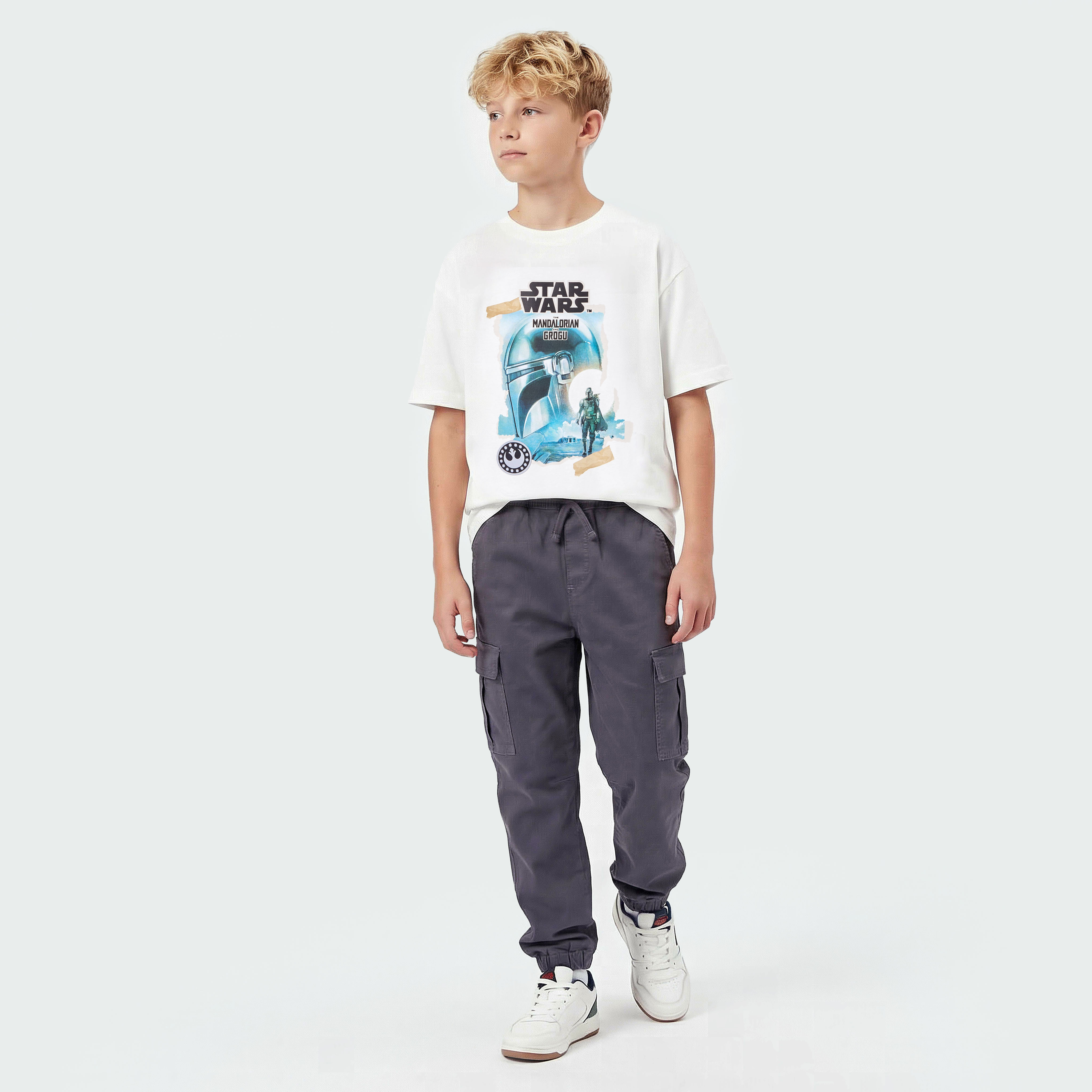 Juniors Jogger Trousers with Cargo Pockets, Elasticated Drawstring-boys-clothing-bottoms-joggersandtrackpants-image-5