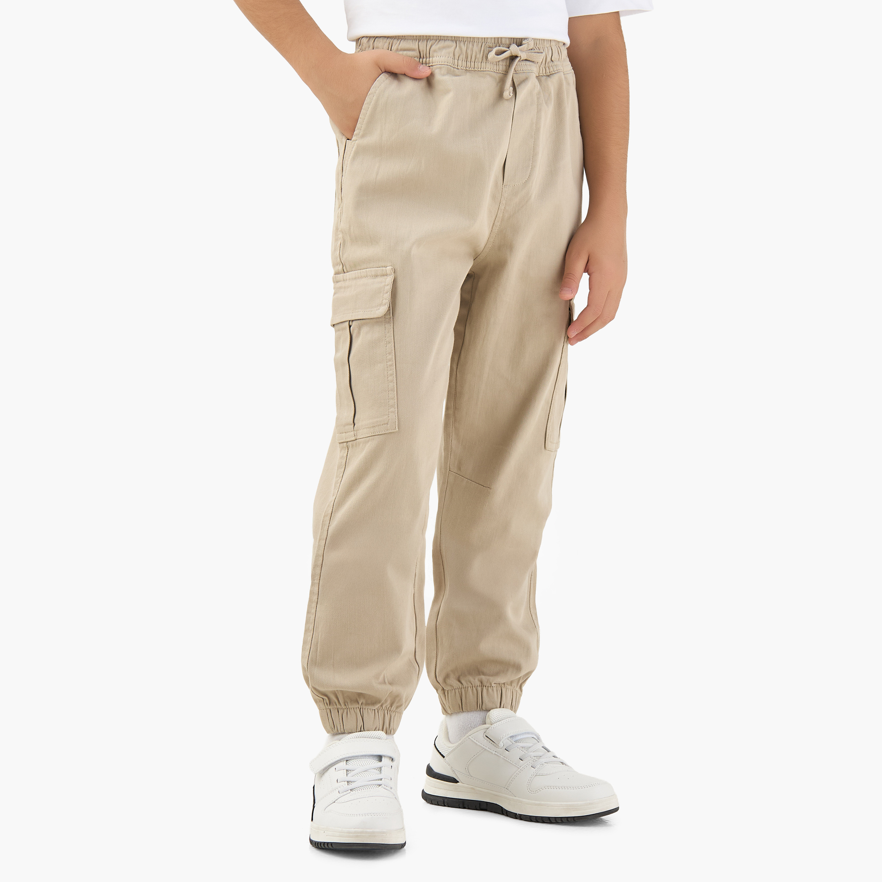 بنطلون بجيوب بطية ورباط خصر مطاطي من جونيورز-girls-clothing-bottoms-trousers-image-5