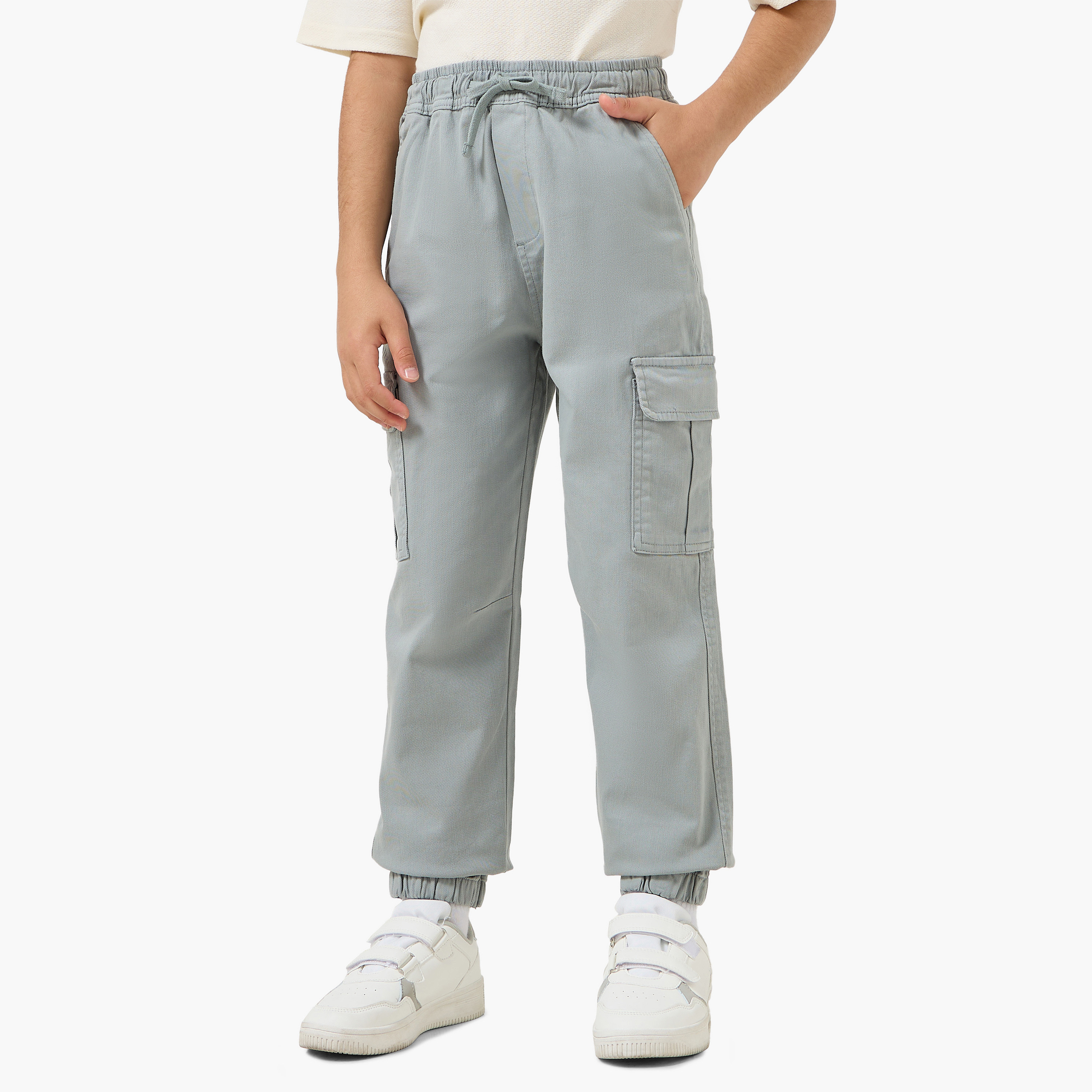 Juniors Trousers with Pockets, Elasticated Drawstring-boys-clothing-bottoms-trousers-image-1