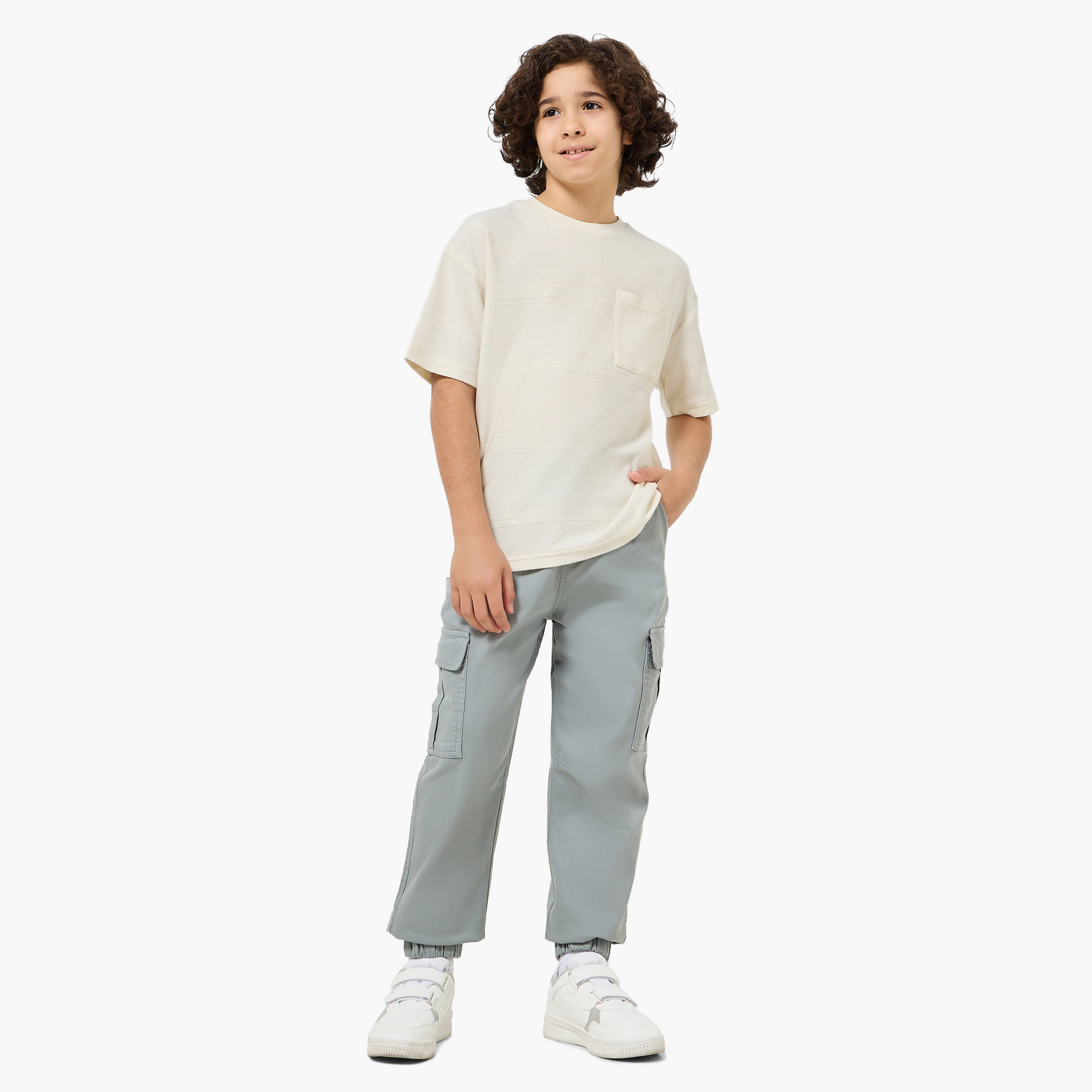 Juniors Trousers with Pockets, Elasticated Drawstring-boys-clothing-bottoms-trousers-image-2