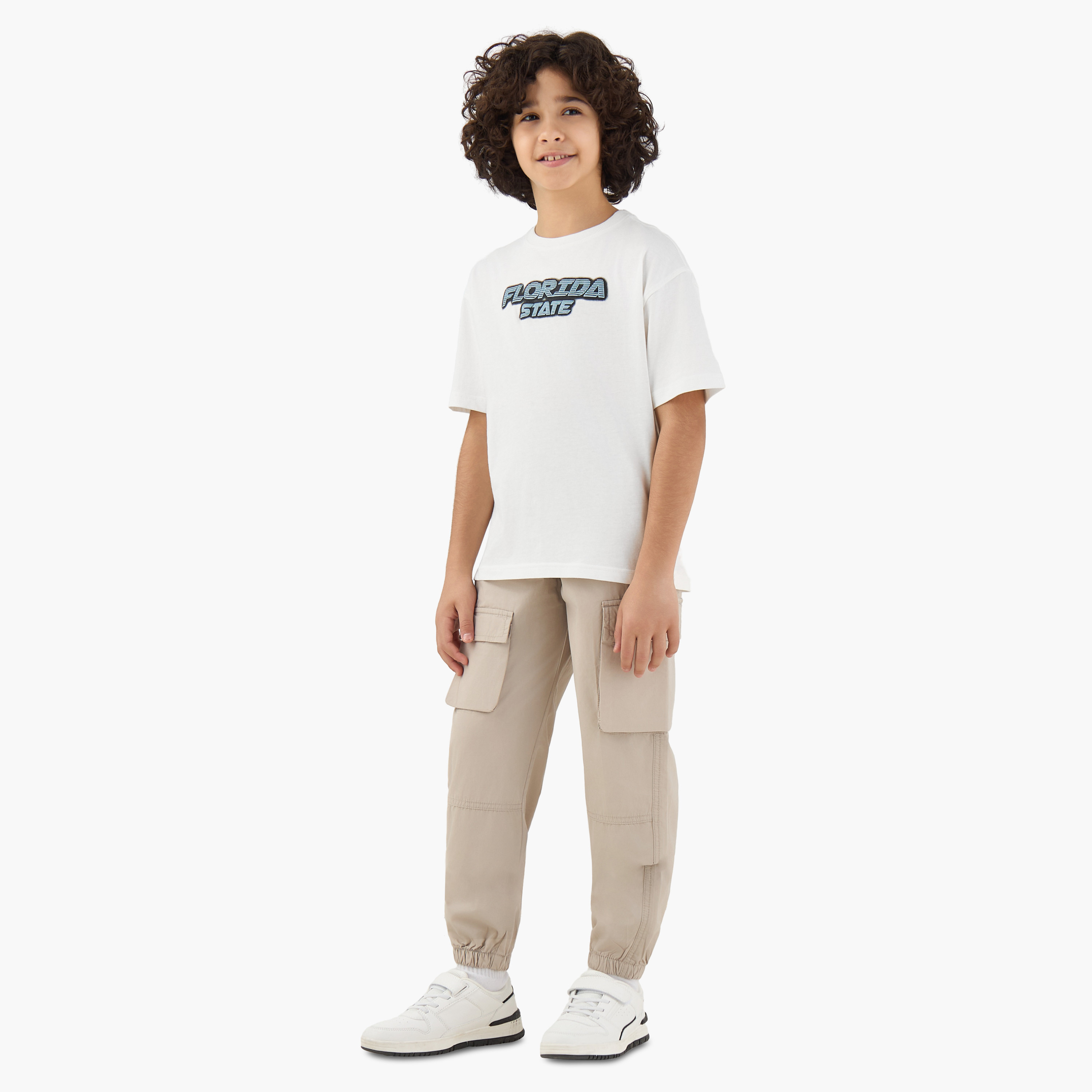 Juniors Joggers with Cargo Pockets, Elastic Waist-girls-clothing-bottoms-trousers-image-2