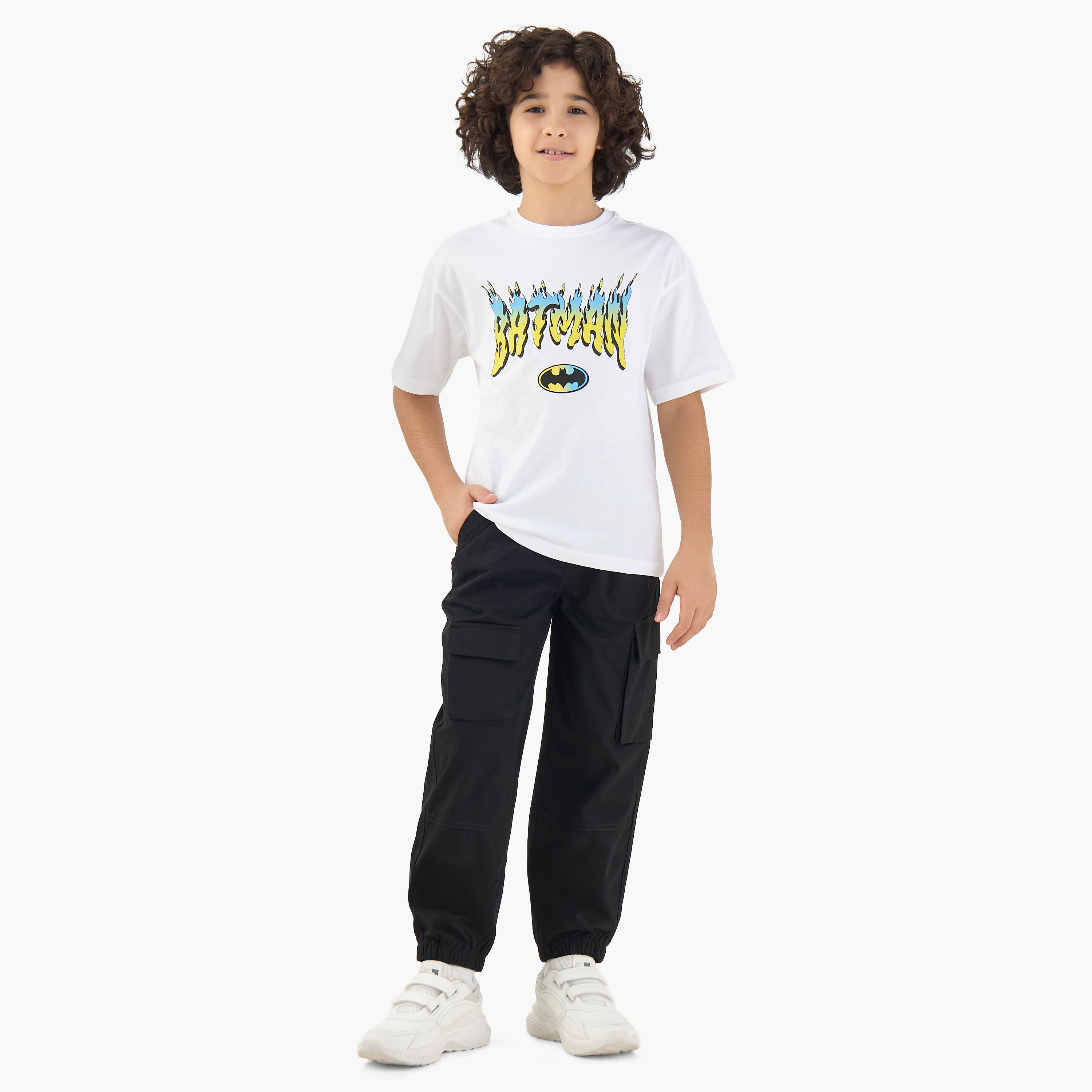 Juniors Joggers with Cargo Pockets, Elastic Waist-boys-clothing-schoolwear-bottoms-joggers-image-2