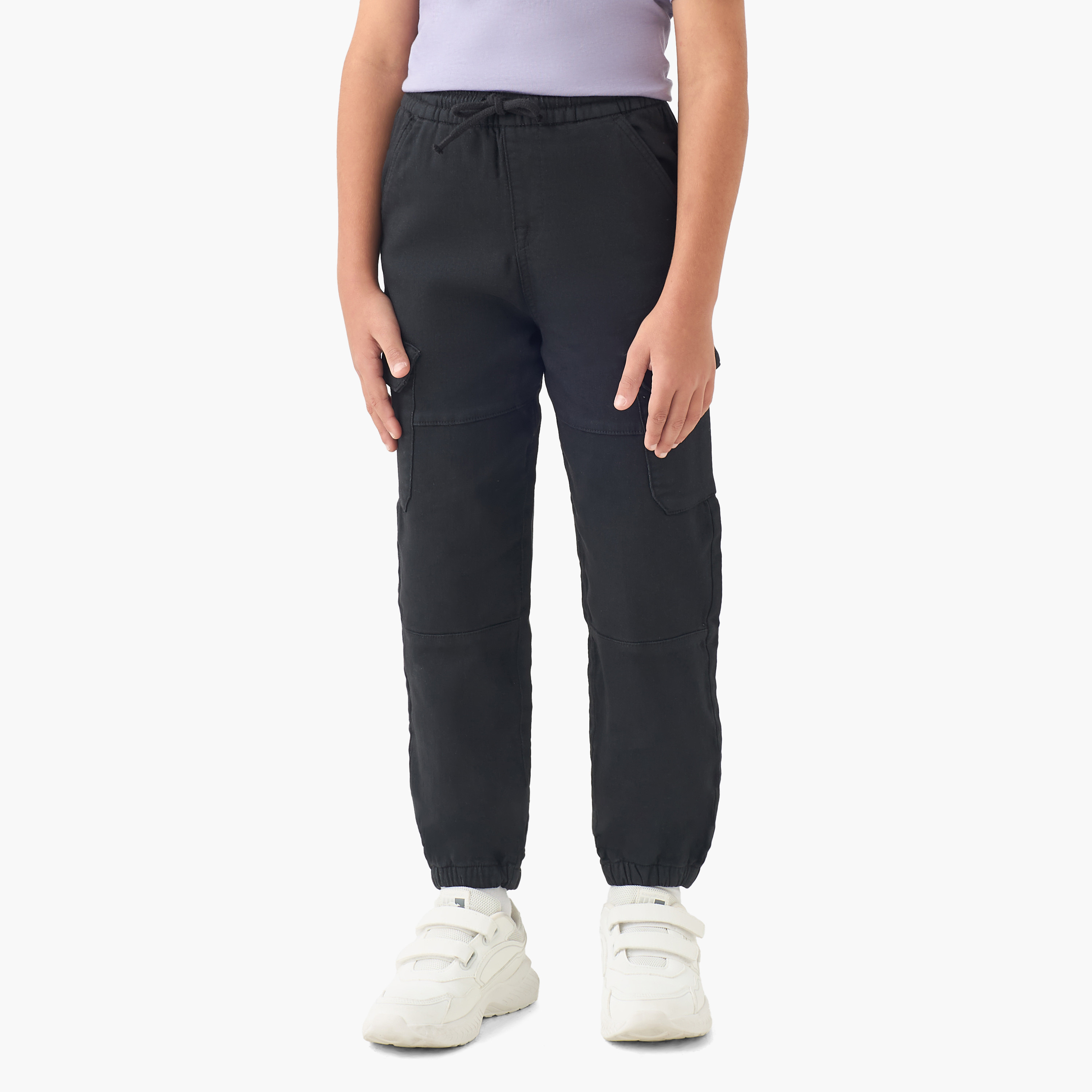 Juniors Joggers with Flap Pockets, Elasticated Drawstring Waist-girls-clothing-bottoms-joggersandtrackpants-image-1