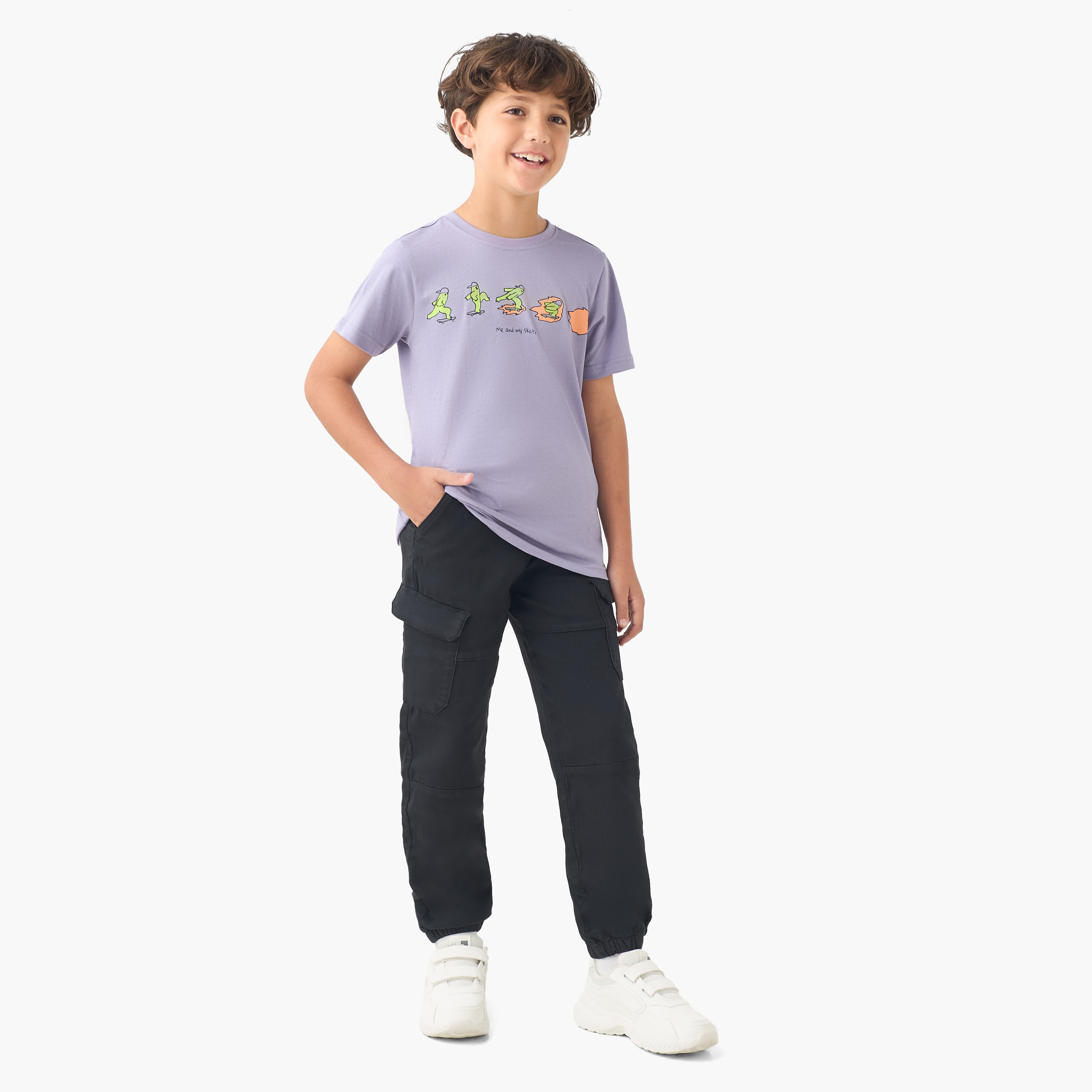 Juniors Joggers with Flap Pockets, Elasticated Drawstring Waist-girls-clothing-bottoms-joggersandtrackpants-image-2