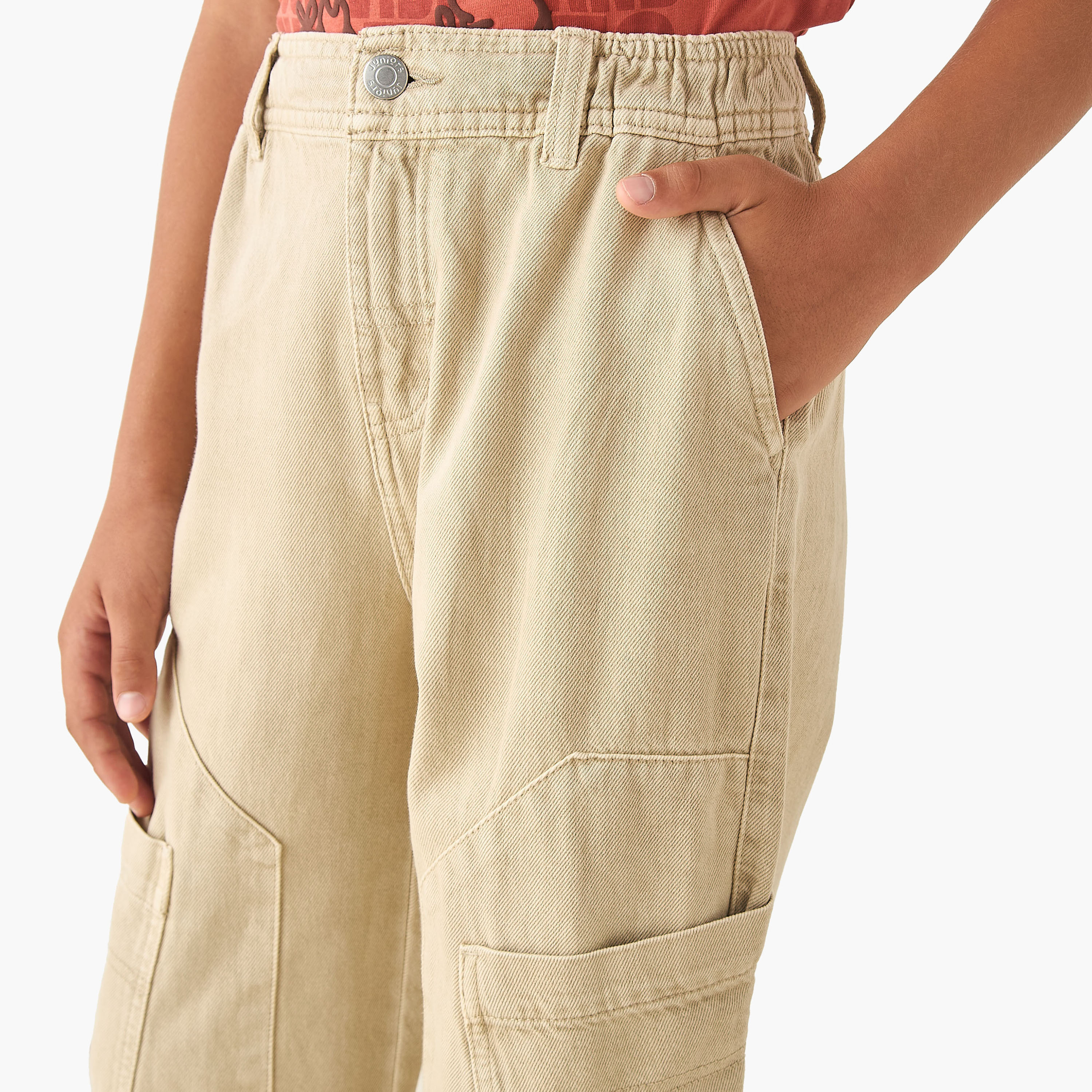 بنطلون كارجو بزر إغلاق من جونيورز-boys-clothing-bottoms-trousers-image-2