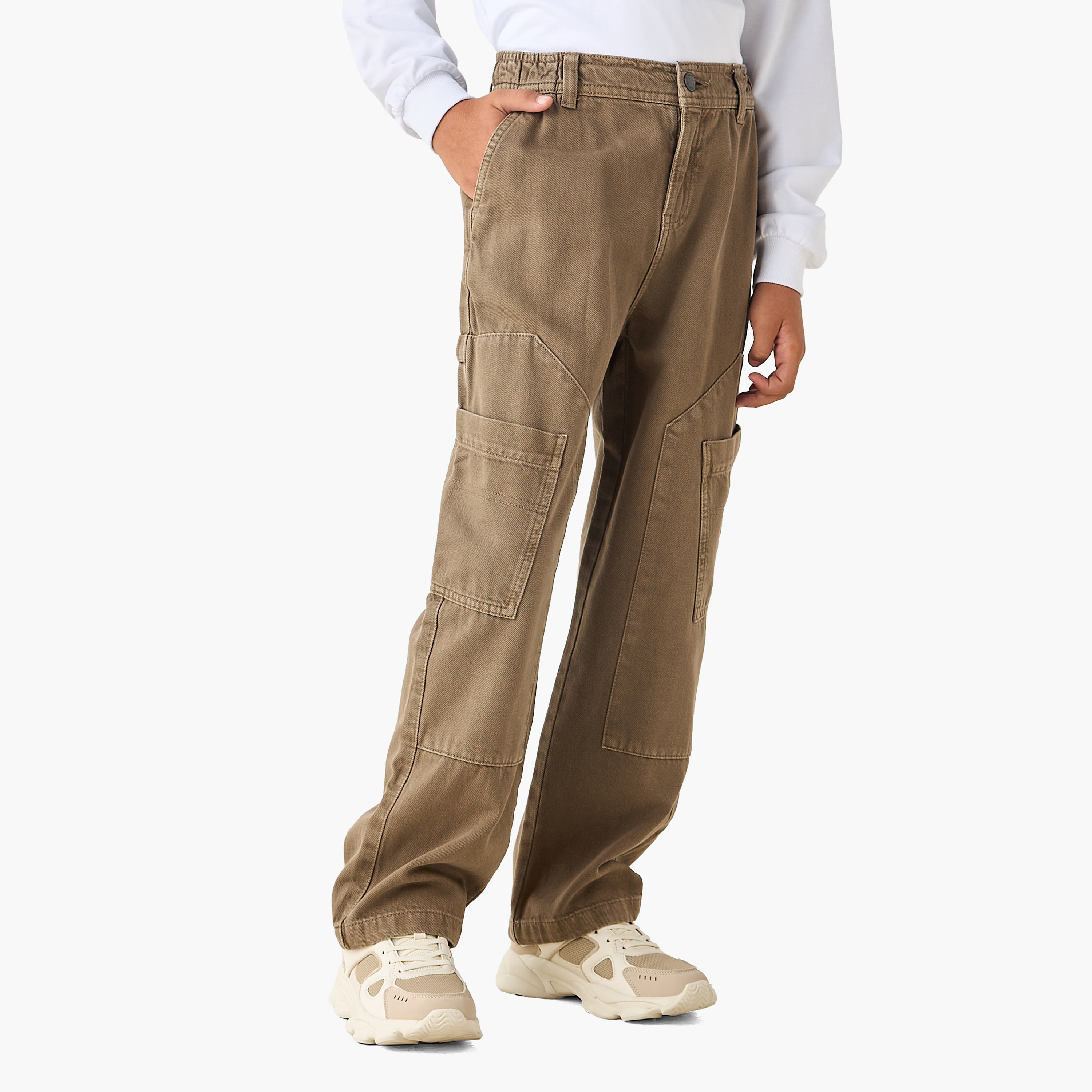 Juniors Cargo Pants with Button Closure-boys-clothing-bottoms-trousers-image-1