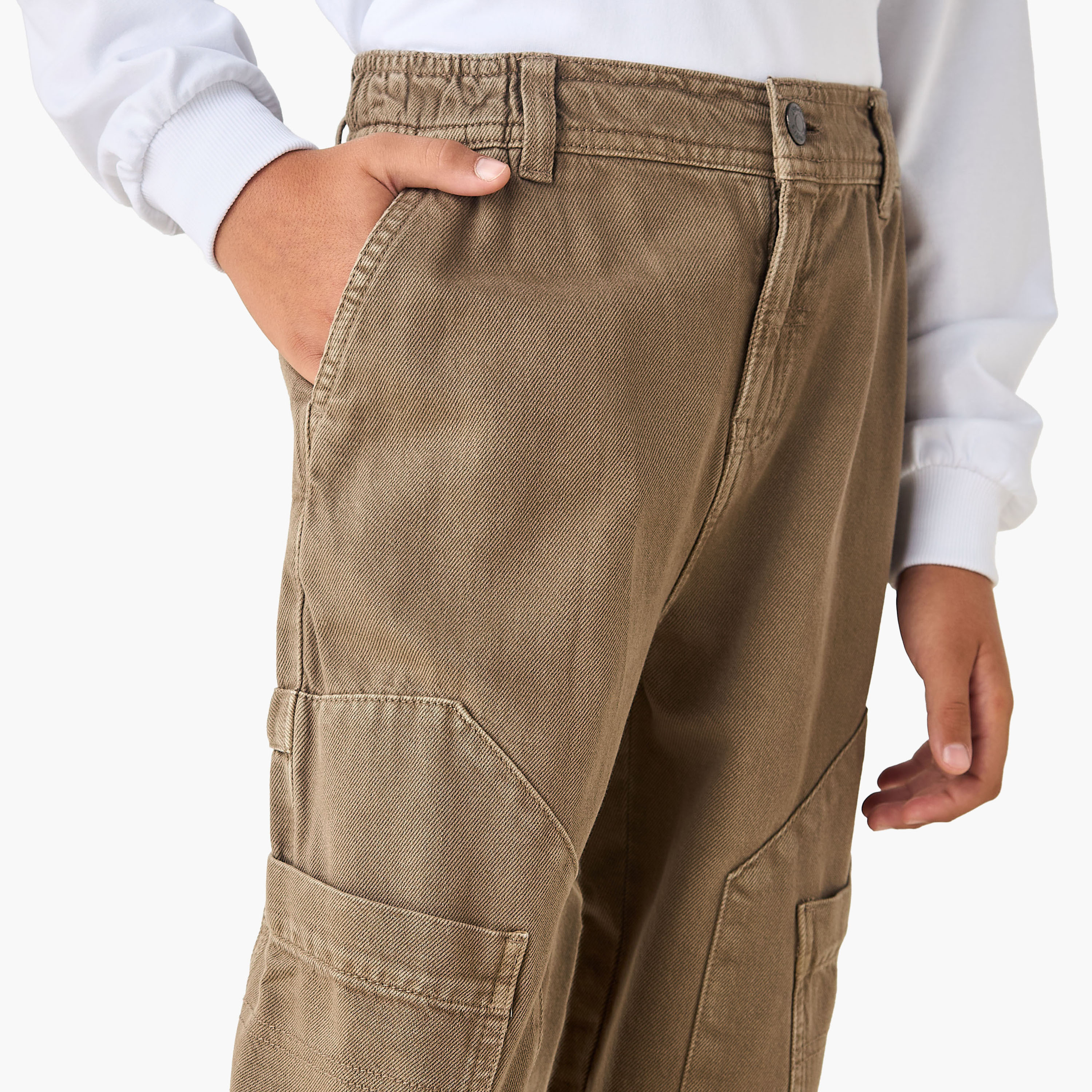 Juniors Cargo Pants with Button Closure-boys-clothing-bottoms-trousers-image-4