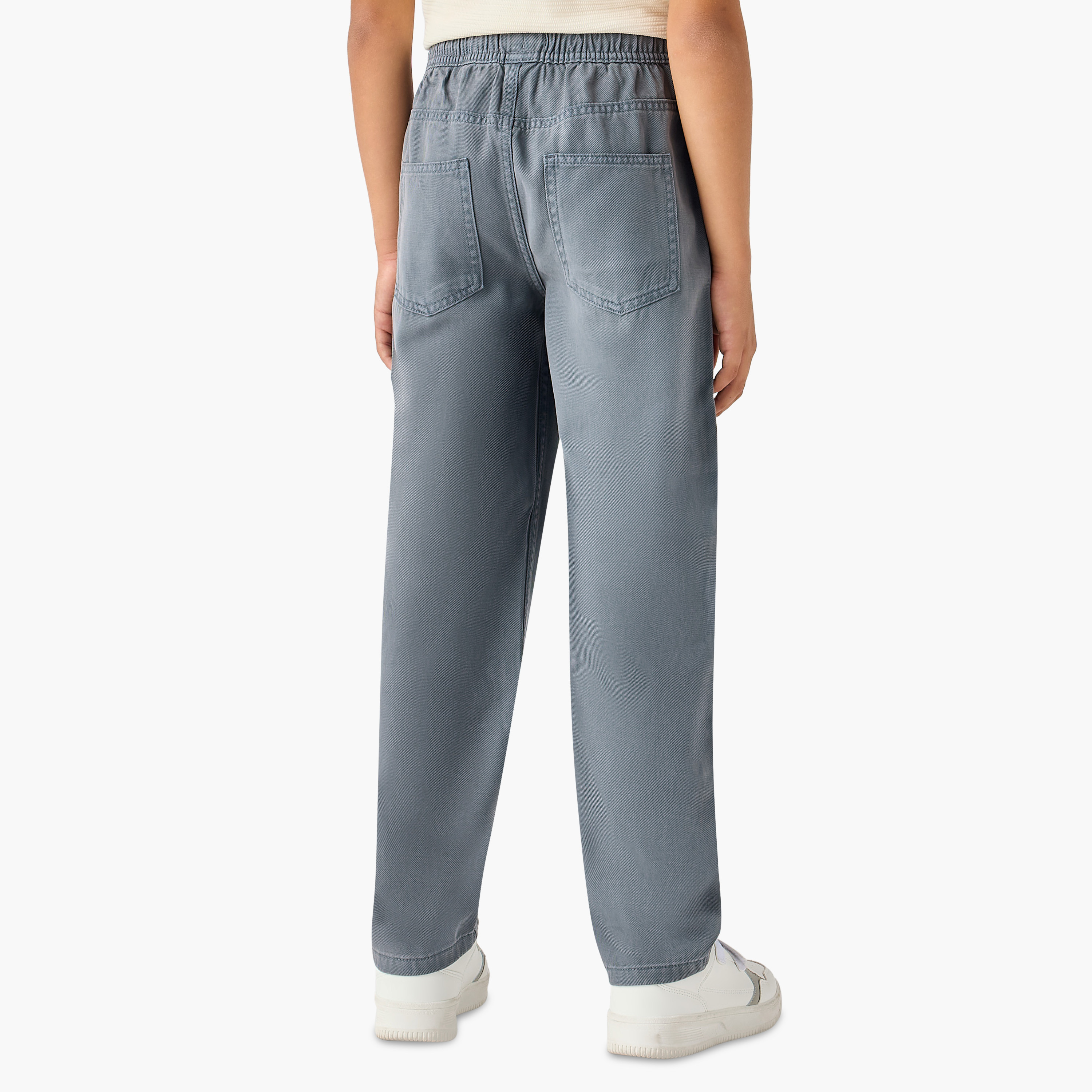 Juniors Joggers with Flap Pockets- Elasticated Drawstring Waist-boys-clothing-schoolwear-bottoms-joggers-image-3