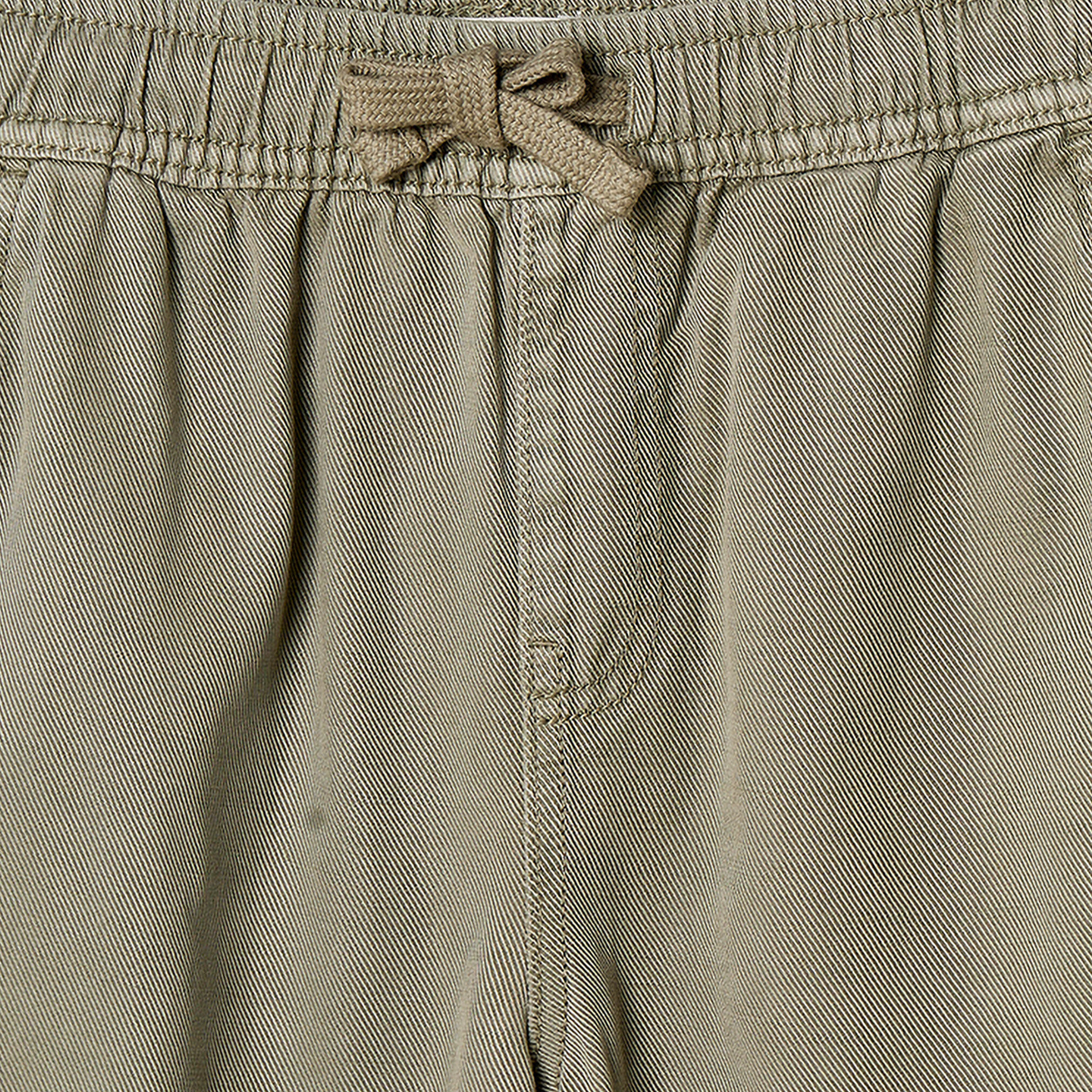 بنطلون قطن بخصر مطاطي ورباط إغلاق وجيوب من جونيورز-boys-clothing-bottoms-jeansandtrousers-image-4