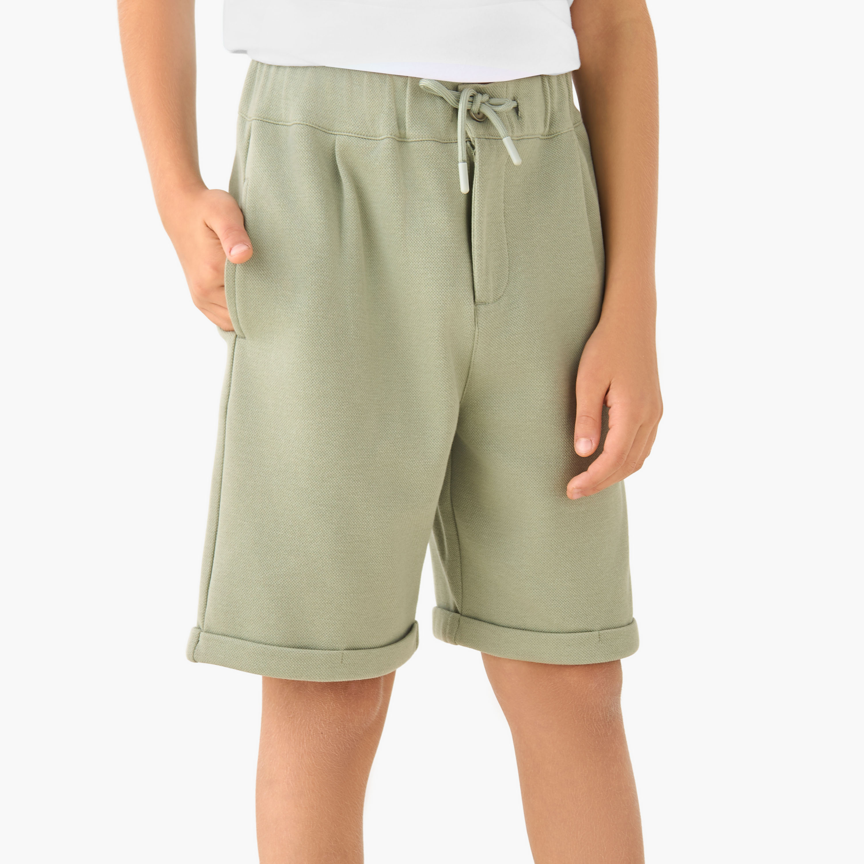 Juniors Drawstring Waist Shorts with Pockets-boys-clothing-bottoms-shorts-image-1