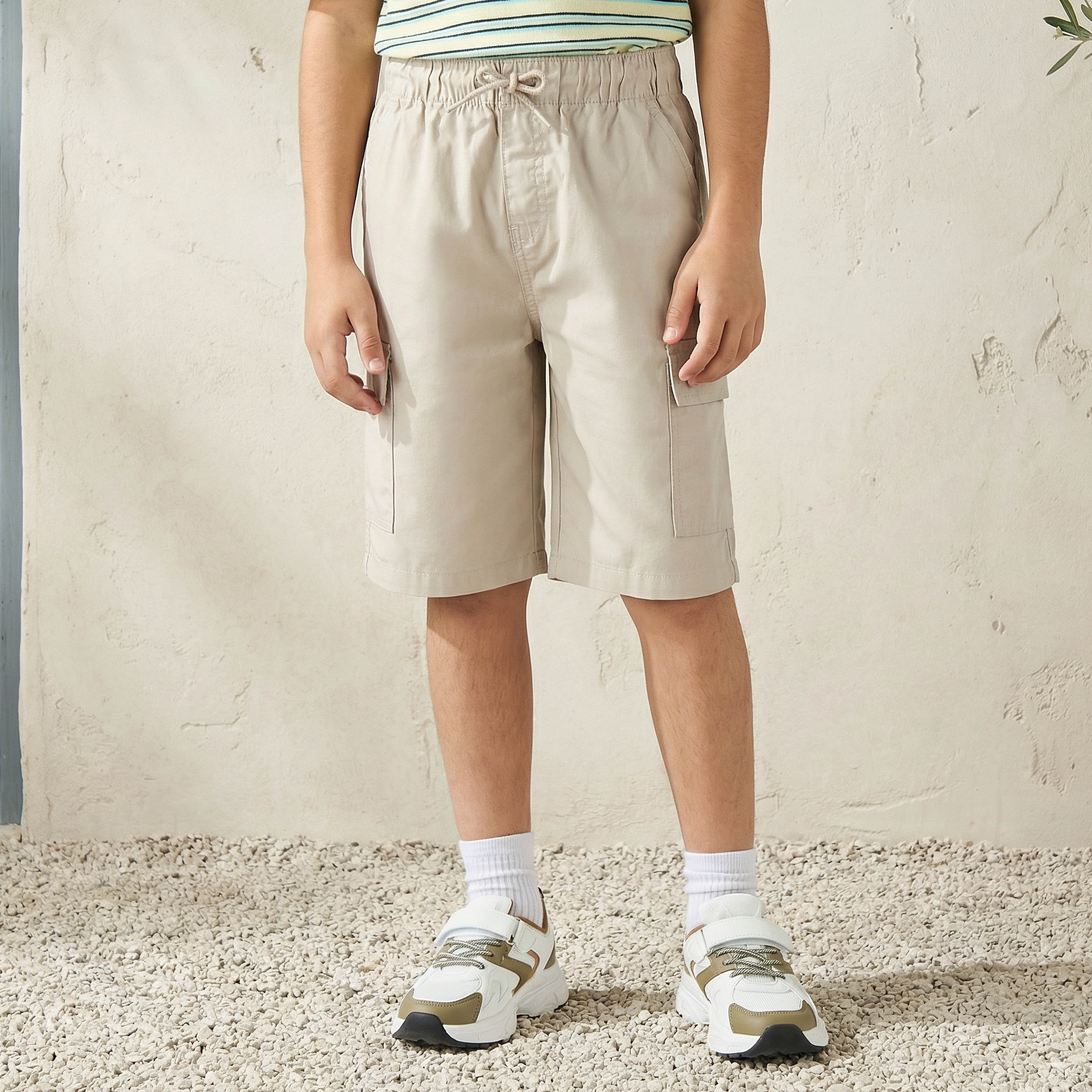 Juniors Drawstring Waist Shorts with Flap Pockets-boys-clothing-bottoms-shorts-image-1