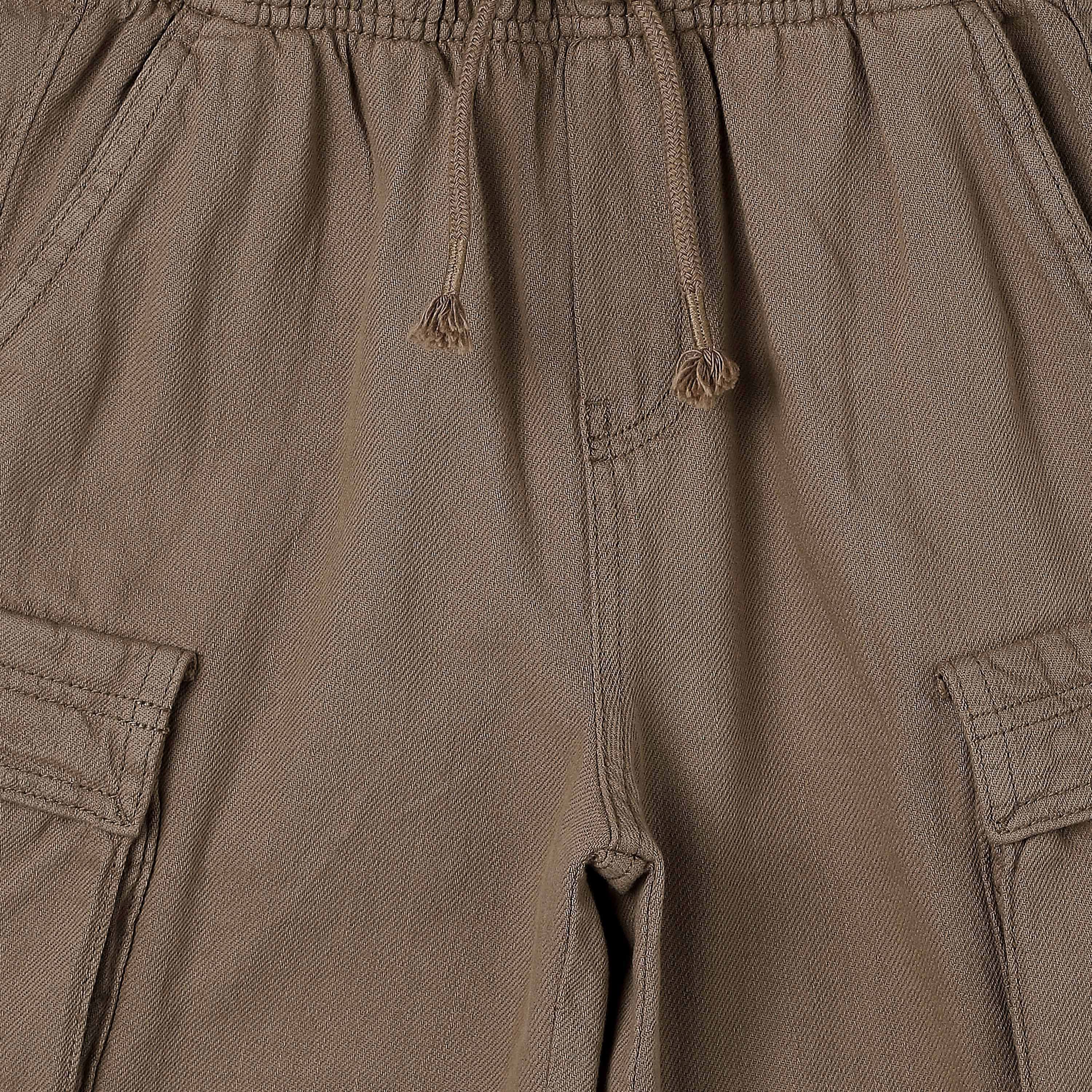 Juniors Knee Length Elasticated Drawstring Shorts with Pockets-boys-clothing-bottoms-shorts-image-4