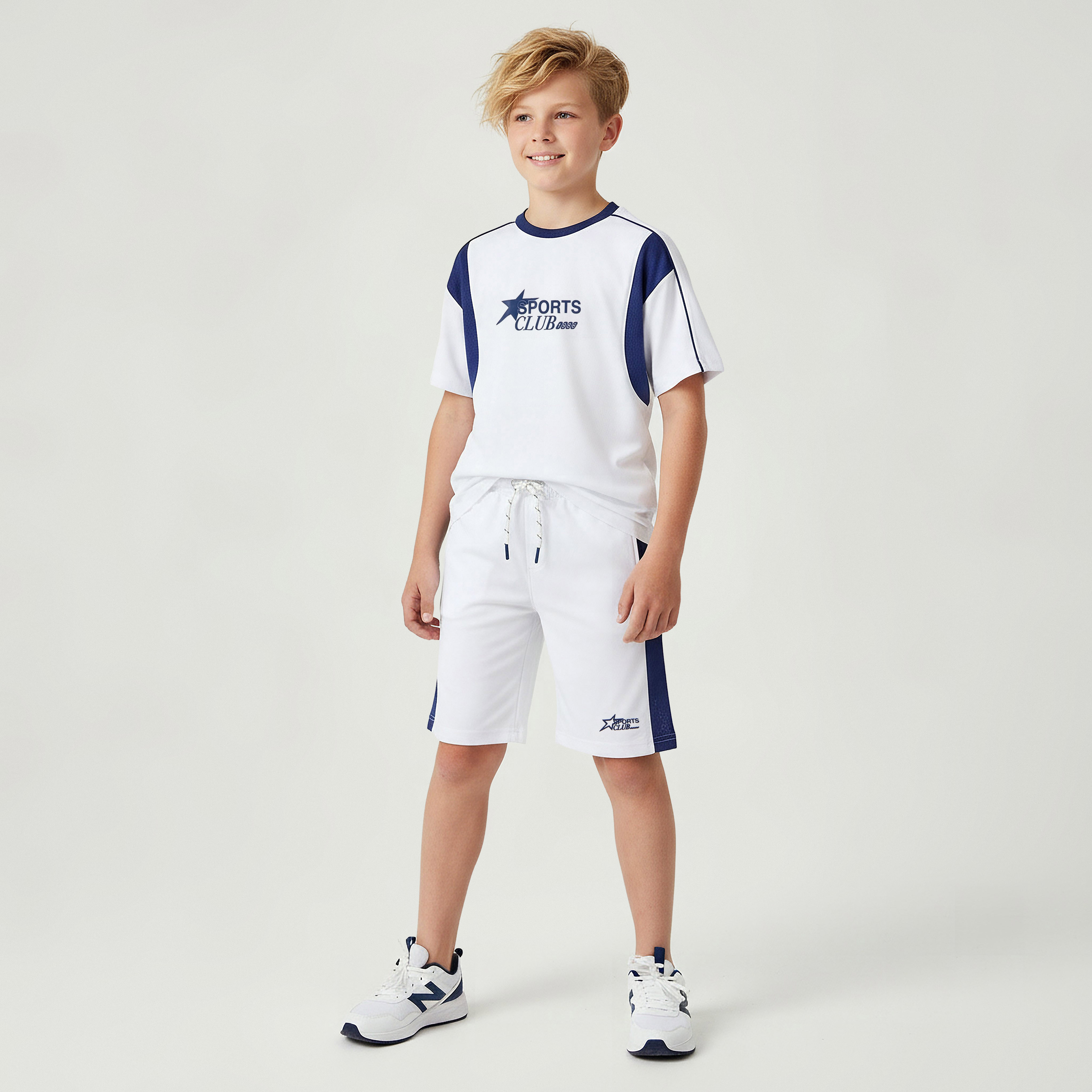 Juniors Crew Neck Short Sleeve T-shirt and Shorts Set with Print-boys-clothing-setsandcoords-image-7